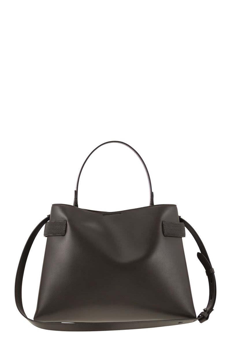 BRUNELLO CUCINELLI Elegant Top-Handle Handbag with Precious Details - 33 x 25 x 13 CM