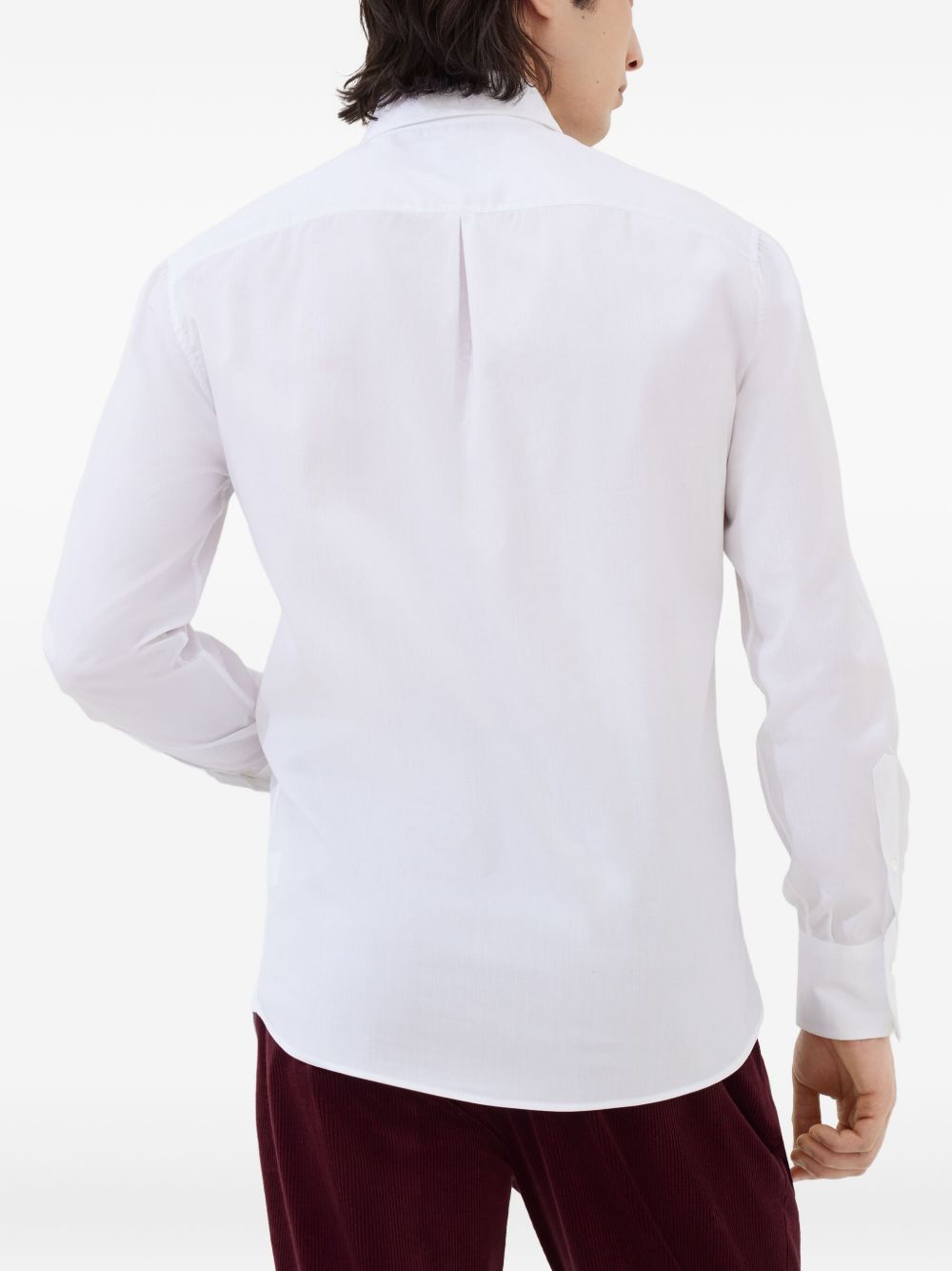 BRUNELLO CUCINELLI Men's Button-Up Cotton Shirt with Spread Collar