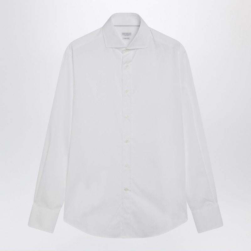 BRUNELLO CUCINELLI Cotton Long Sleeve Shirt with French Collar