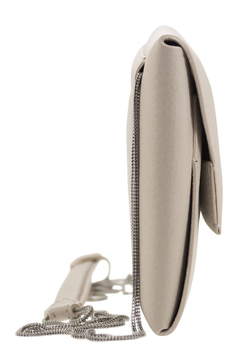 BRUNELLO CUCINELLI Mini Leather Cross-Body Handbag - 27.5 x 14 x 3 cm