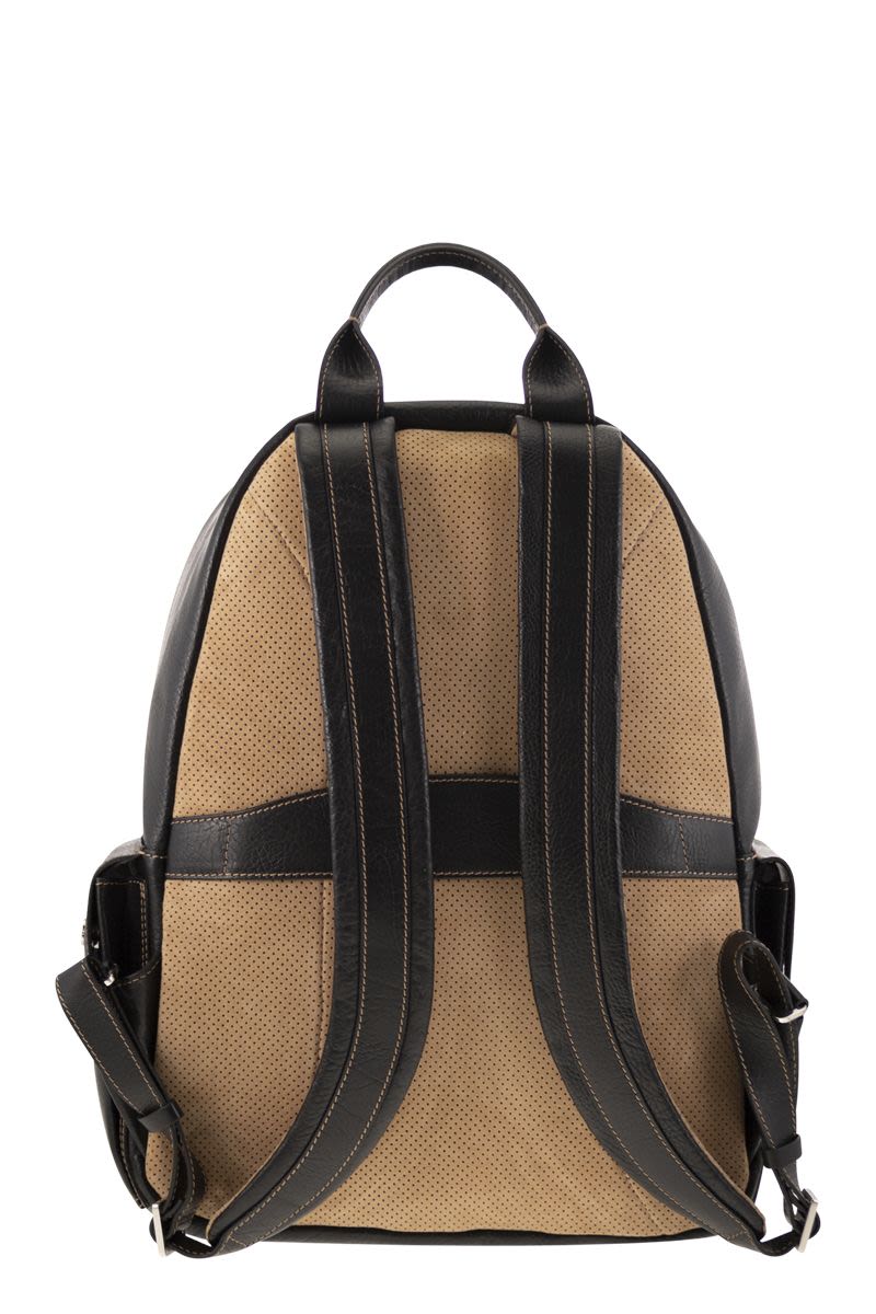 BRUNELLO CUCINELLI Calfskin Backpack with Grain - 32x43x20 cm