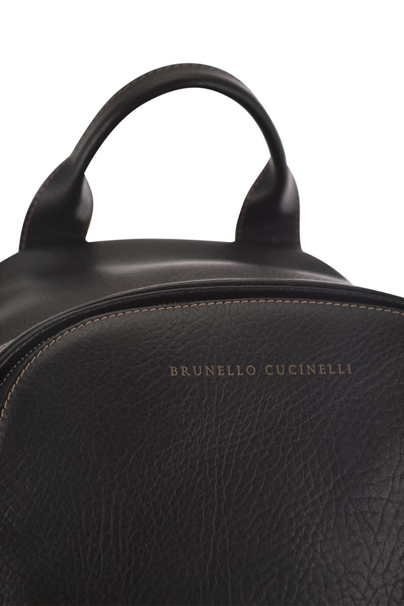 BRUNELLO CUCINELLI Calfskin Backpack with Grain - 32x43x20 cm