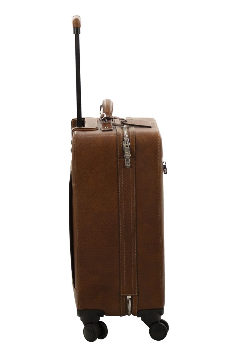BRUNELLO CUCINELLI Calfskin Trolley Handbag 42x65x24 cm - Elegant Traveler's Companion