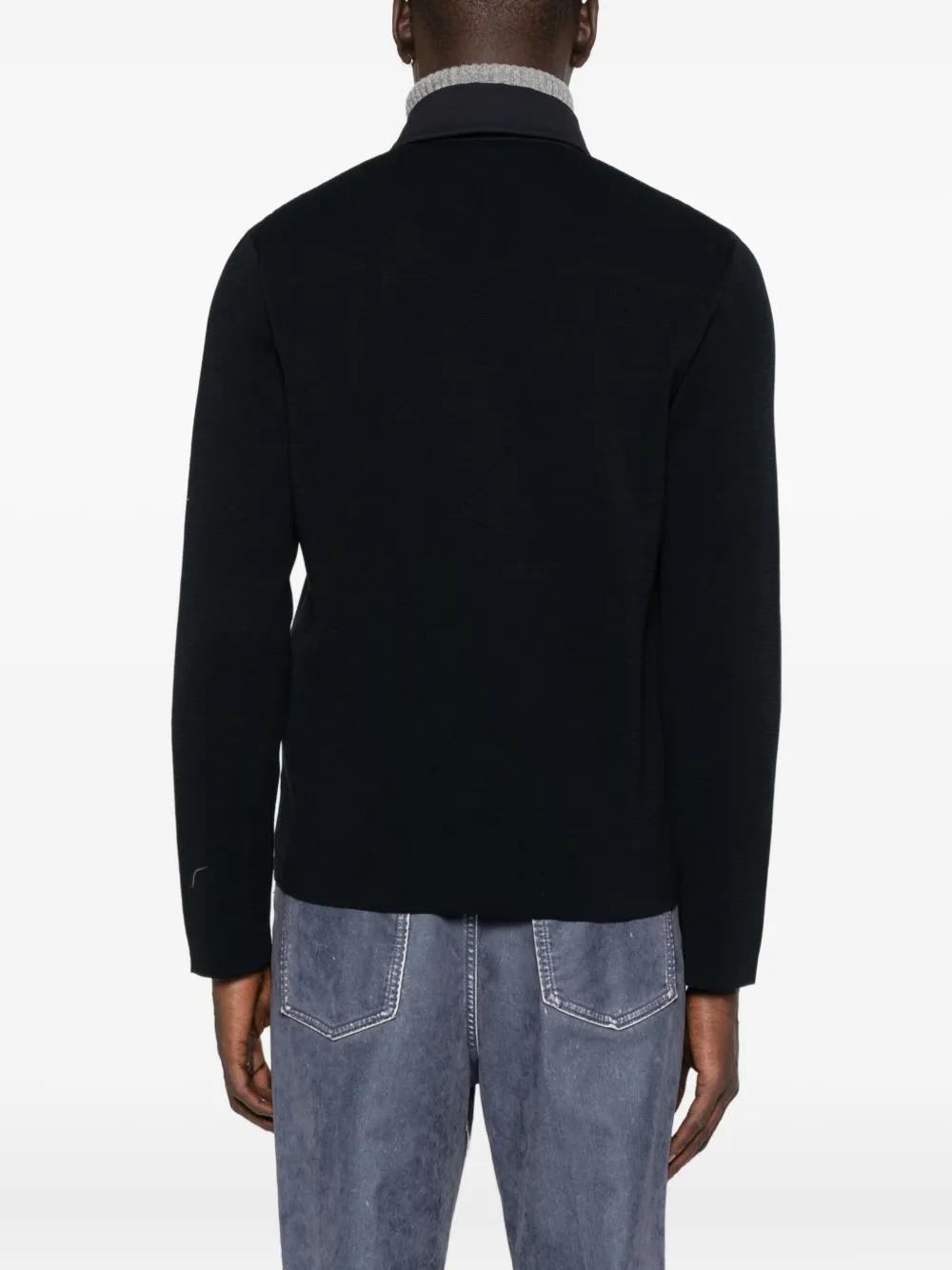 HERNO Buttoned Jacket with Knit Sleeves for Men