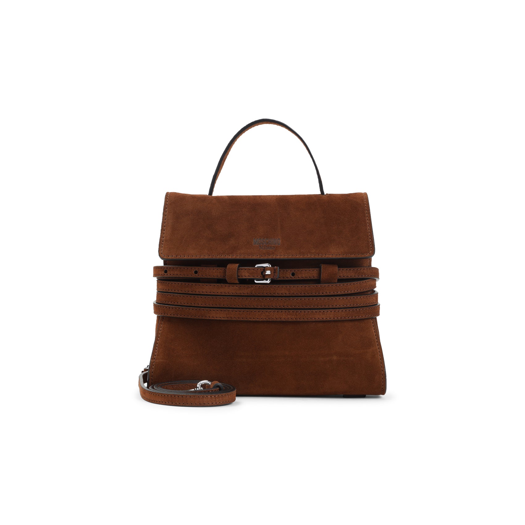 MOSCHINO COUTURE Suede Leather Handbag Mini (20cm x 17cm x 11cm)