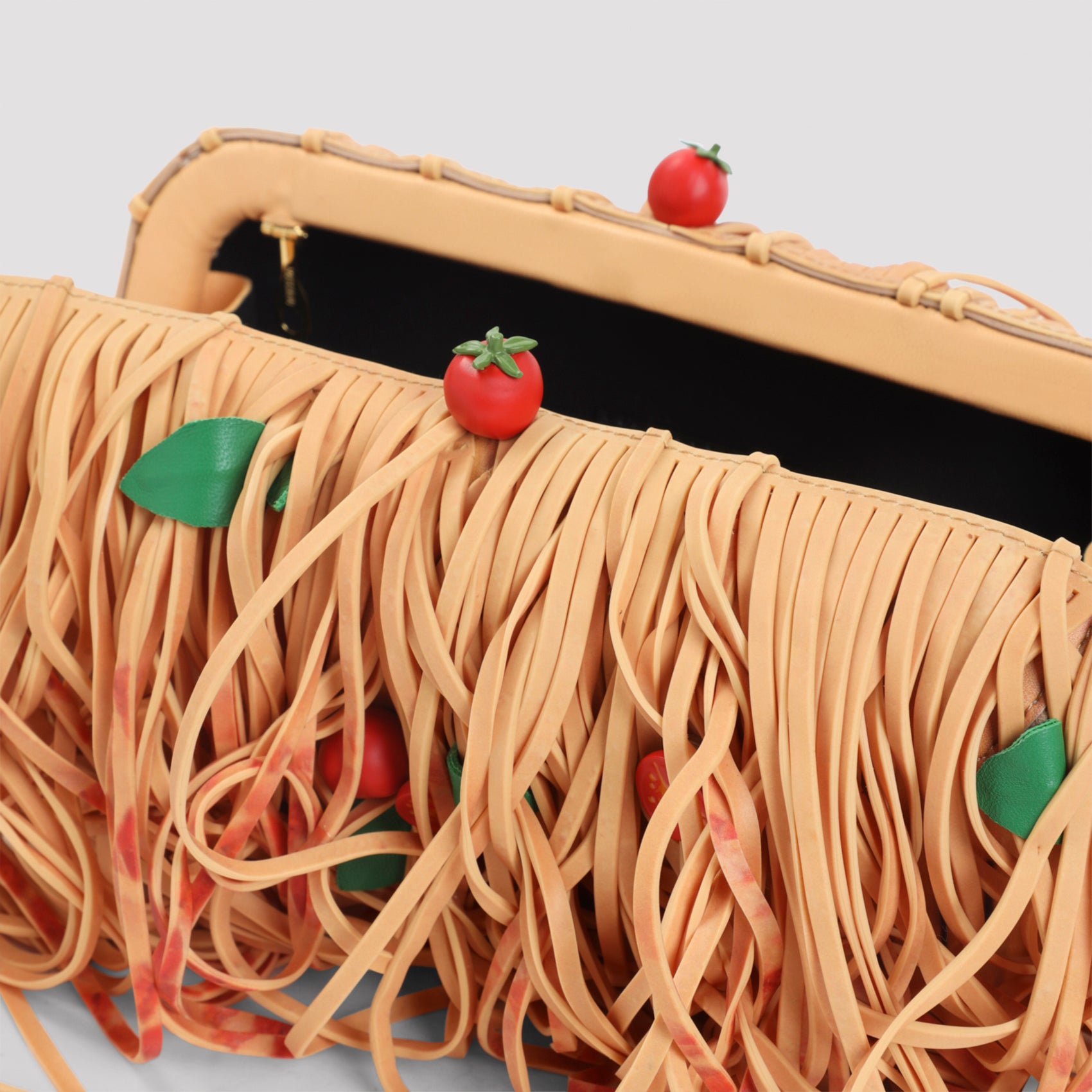 MOSCHINO COUTURE Mini Handbag with Unique Spaghetti Design - 25CM x 13CM x 10CM