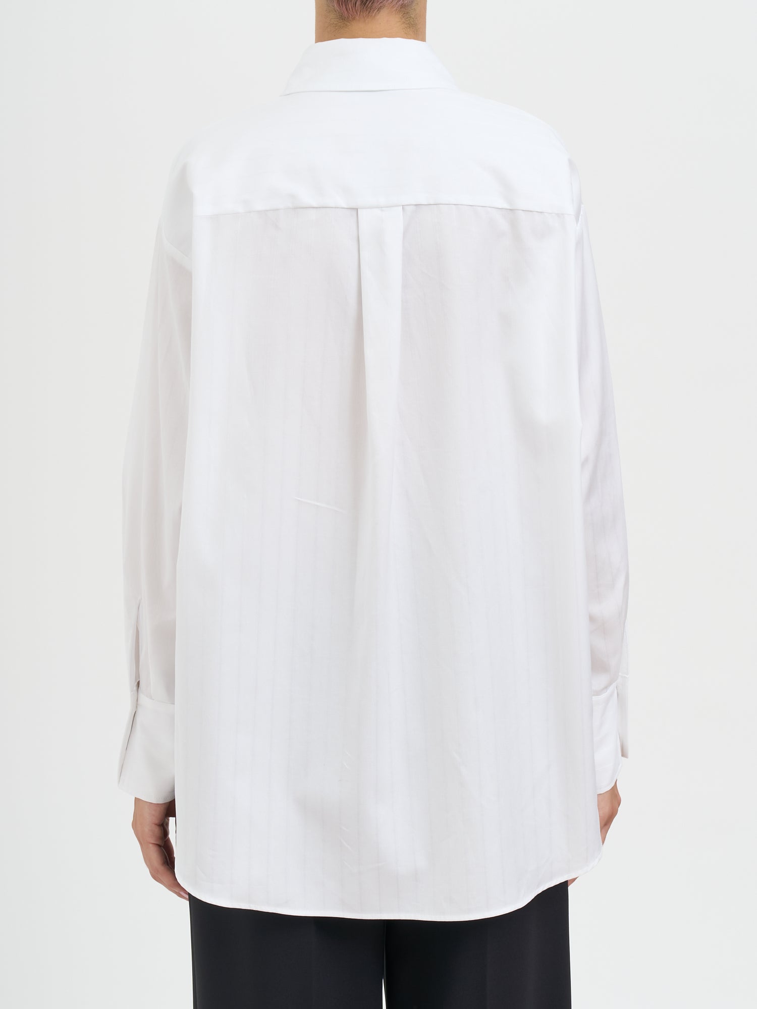 ELISABETTA FRANCHI Striped Cotton Poplin Shirt - Size 40