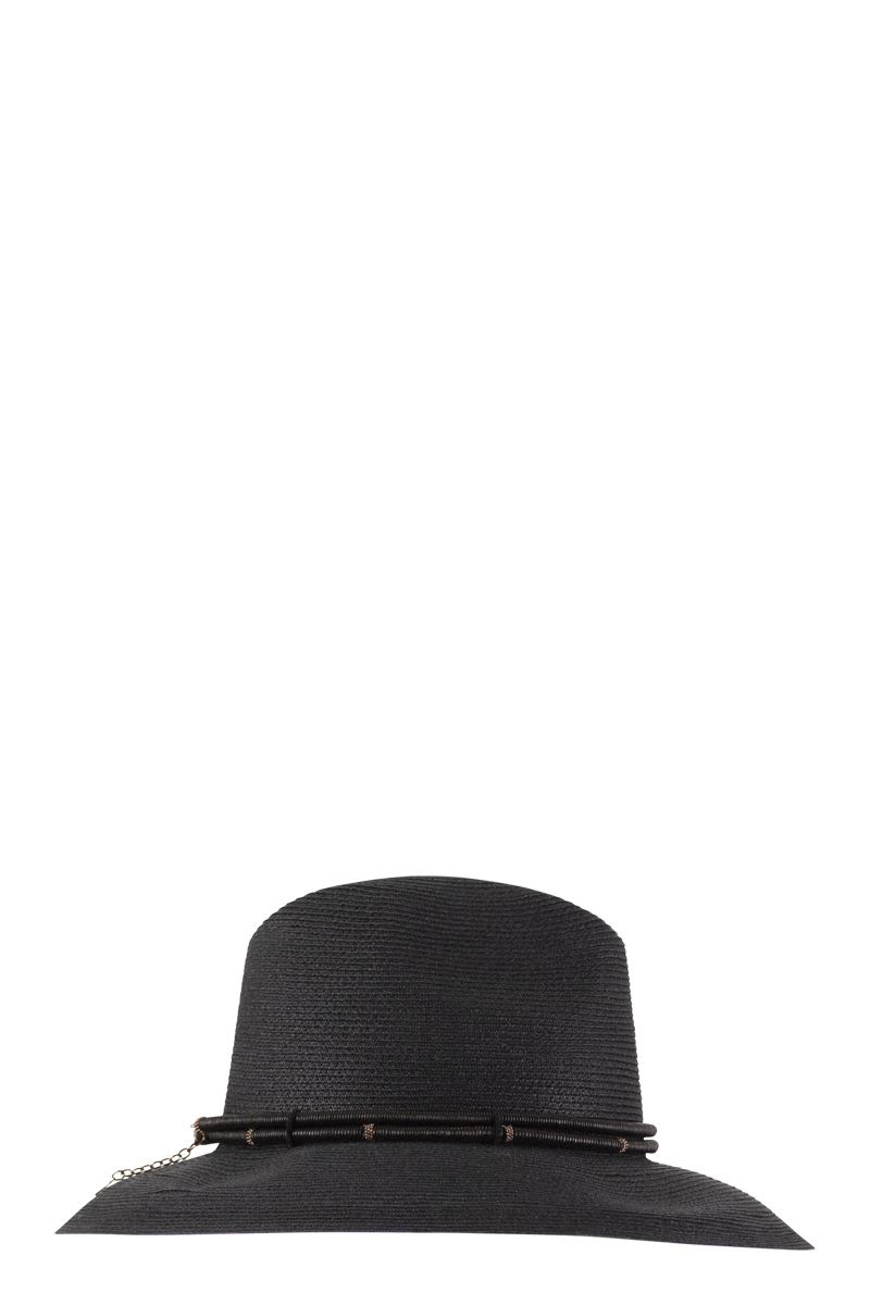 BRUNELLO CUCINELLI Exquisite Fedora with Leather Band and Jewel Detailing