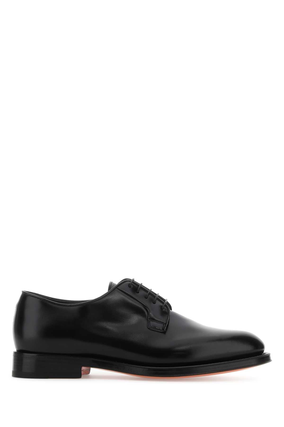 SANTONI Classic Leather Lace-Up Shoes for Men