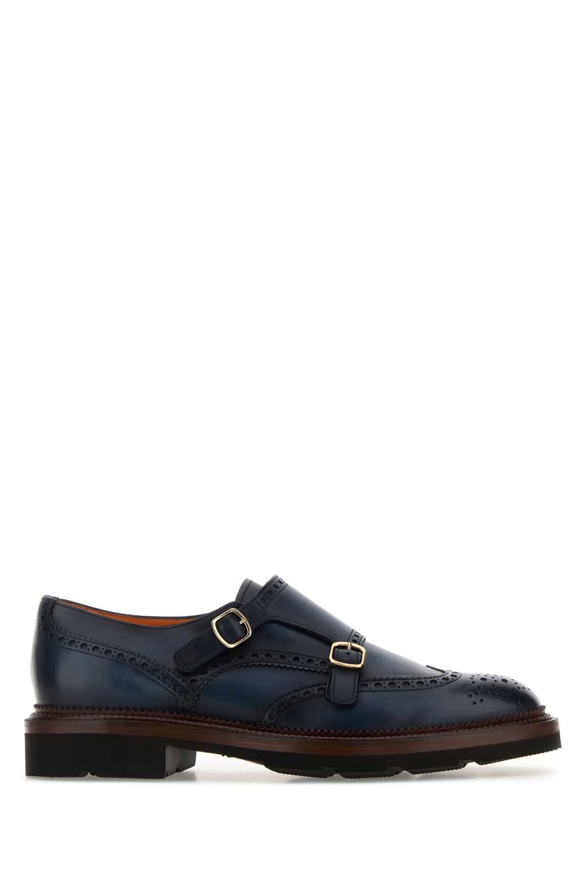 SANTONI Leather Lace-Up Shoes for Men