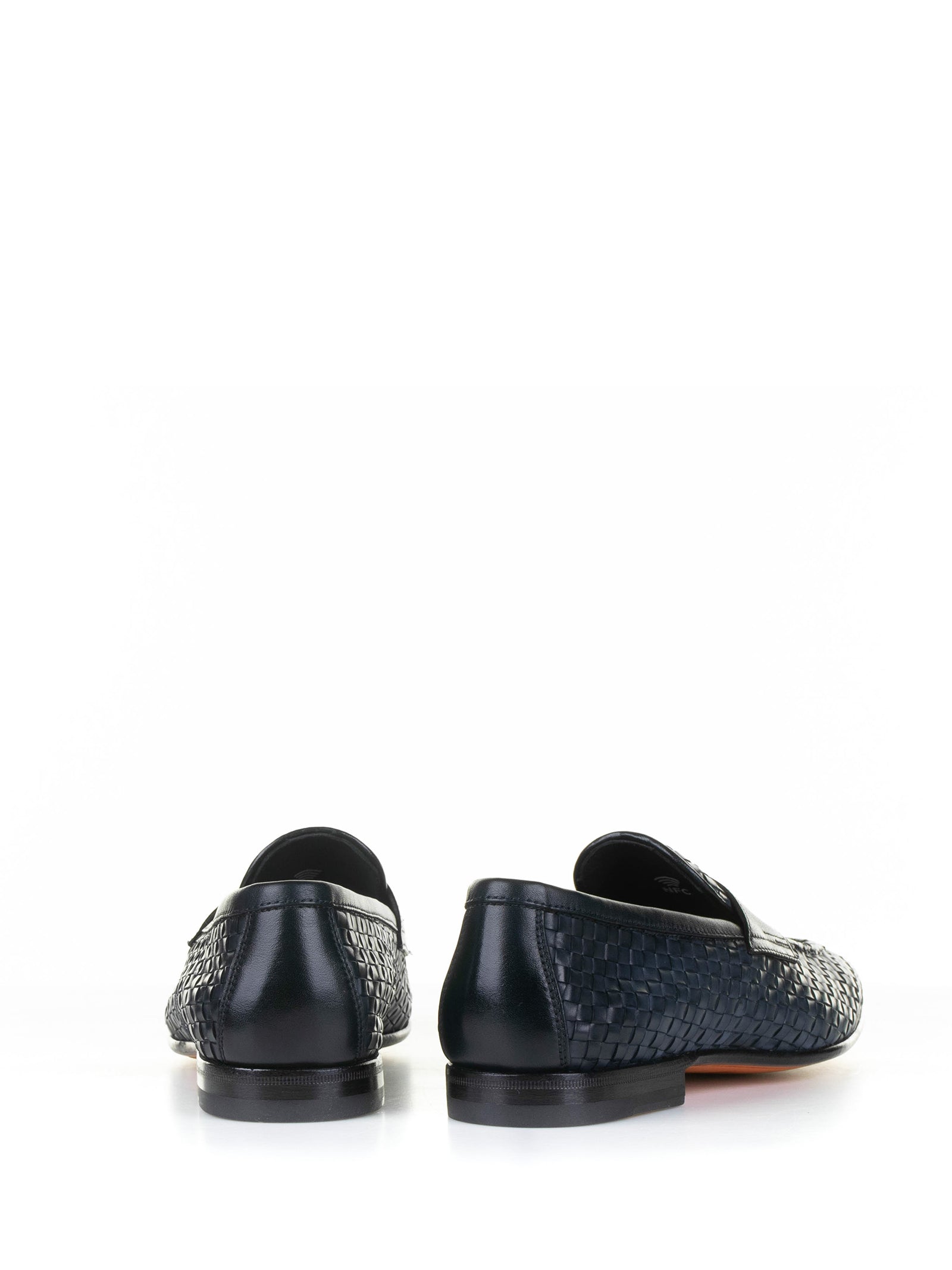 SANTONI Woven Leather Moccasin