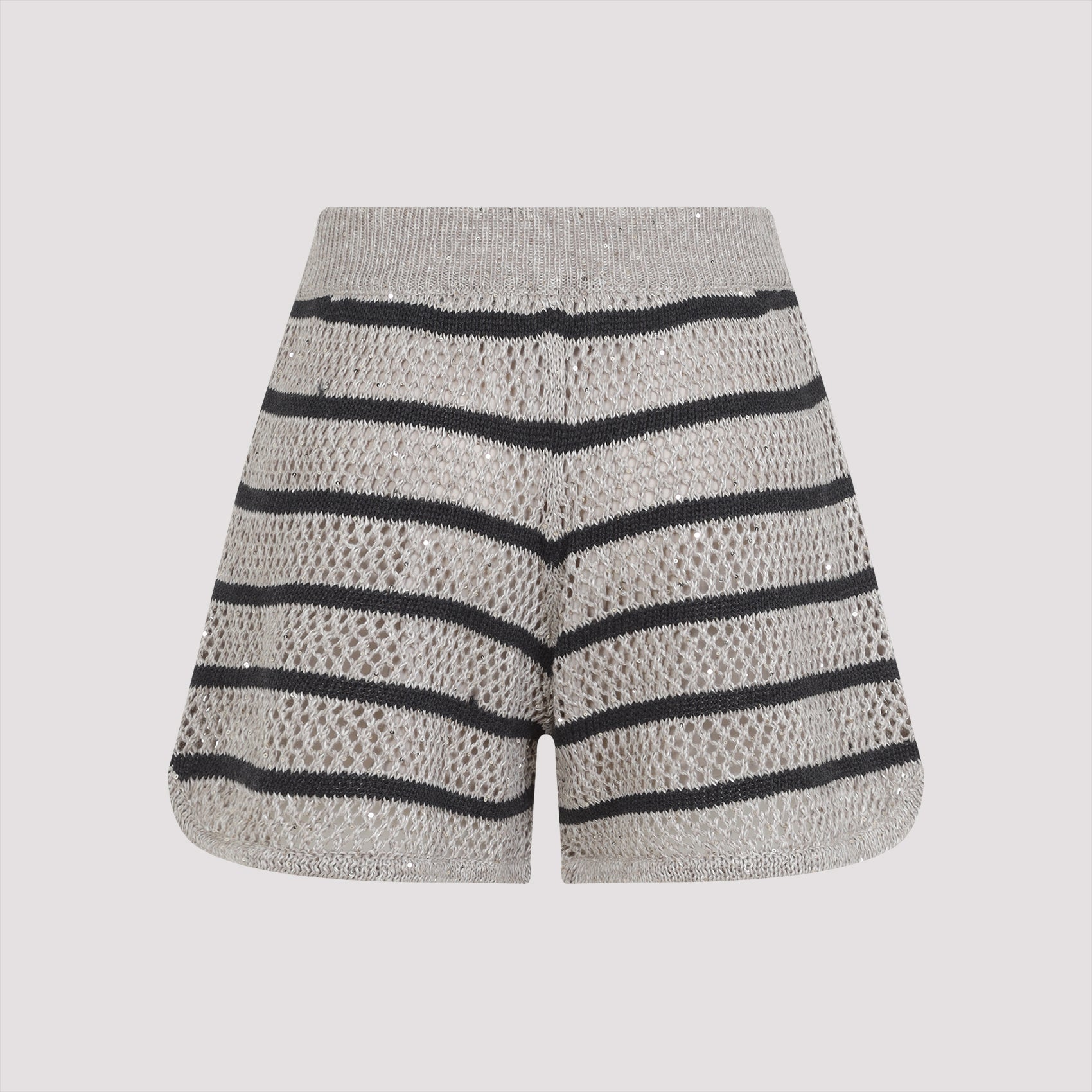 BRUNELLO CUCINELLI Dazzling Striped Net Mini Shorts