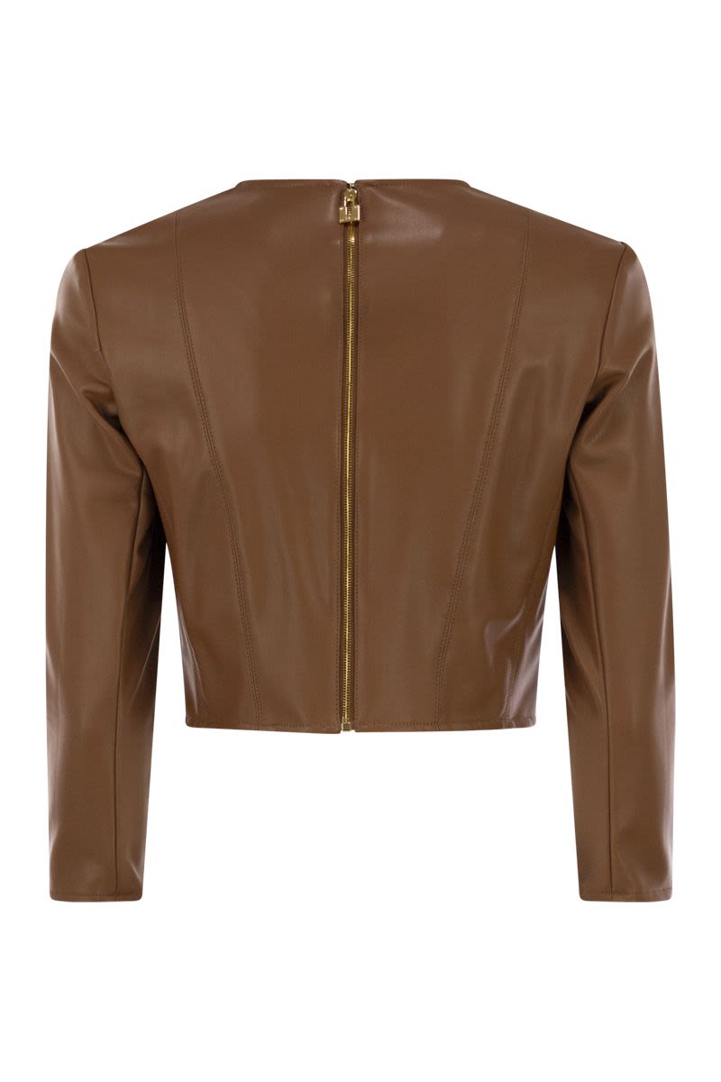 ELISABETTA FRANCHI Cropped Top with Chain Necklace and Charm