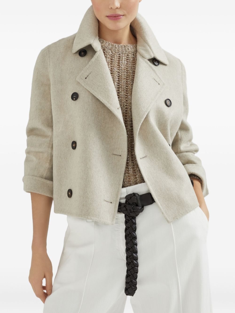 BRUNELLO CUCINELLI Double-Breasted Cashmere Overcoat for Women