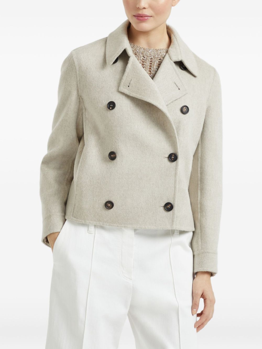 BRUNELLO CUCINELLI Double-Breasted Cashmere Overcoat for Women
