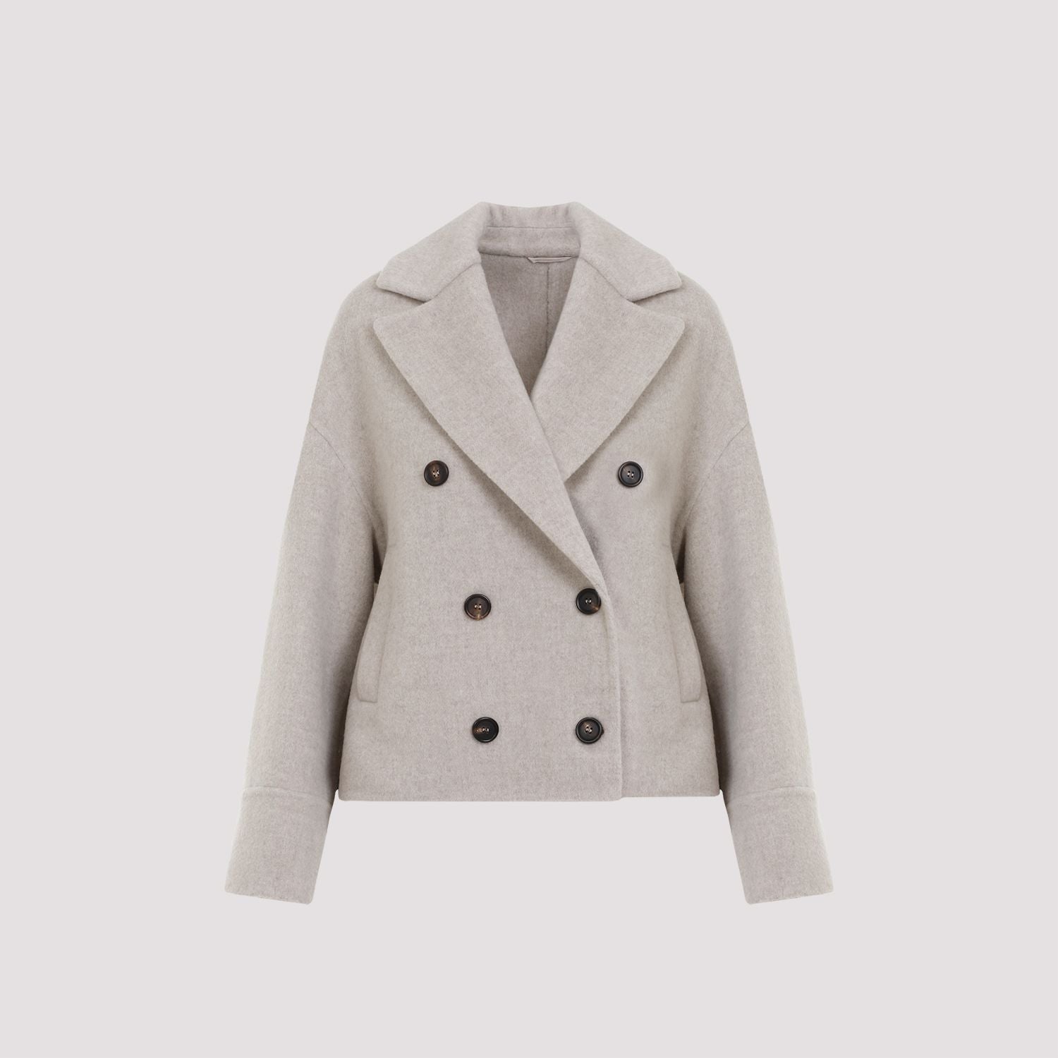BRUNELLO CUCINELLI Double-Breasted Wool and Cashmere Mini Jacket for Women