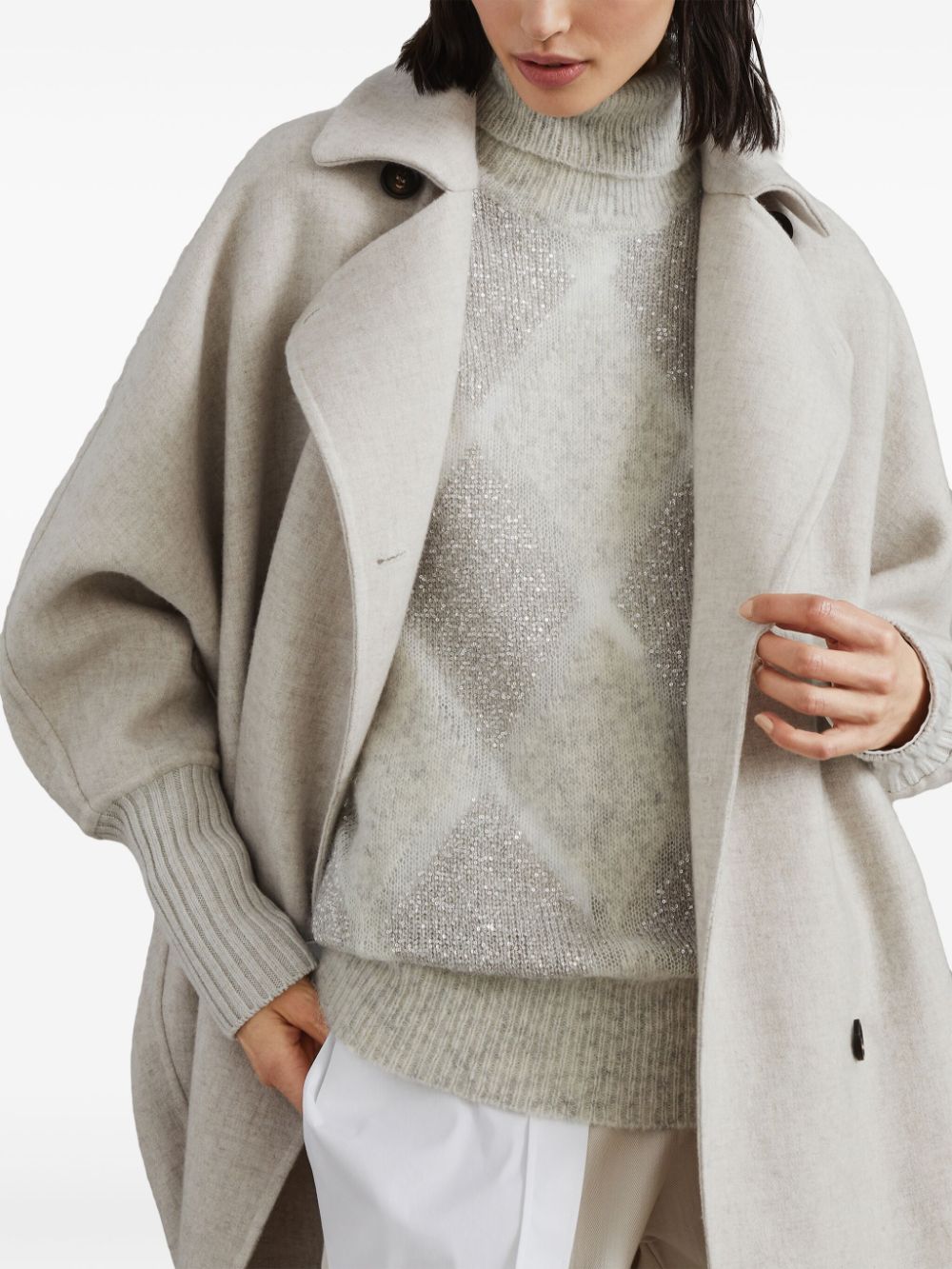 BRUNELLO CUCINELLI Women's Cashmere Over Peacoat for FW24