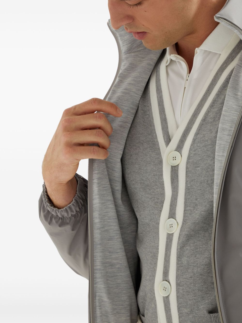 BRUNELLO CUCINELLI Men's Silk Blend Blouson Jacket - FW25