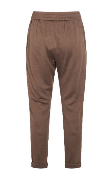 BRUNELLO CUCINELLI Cotton Silk Trousers with Elastic Waistband