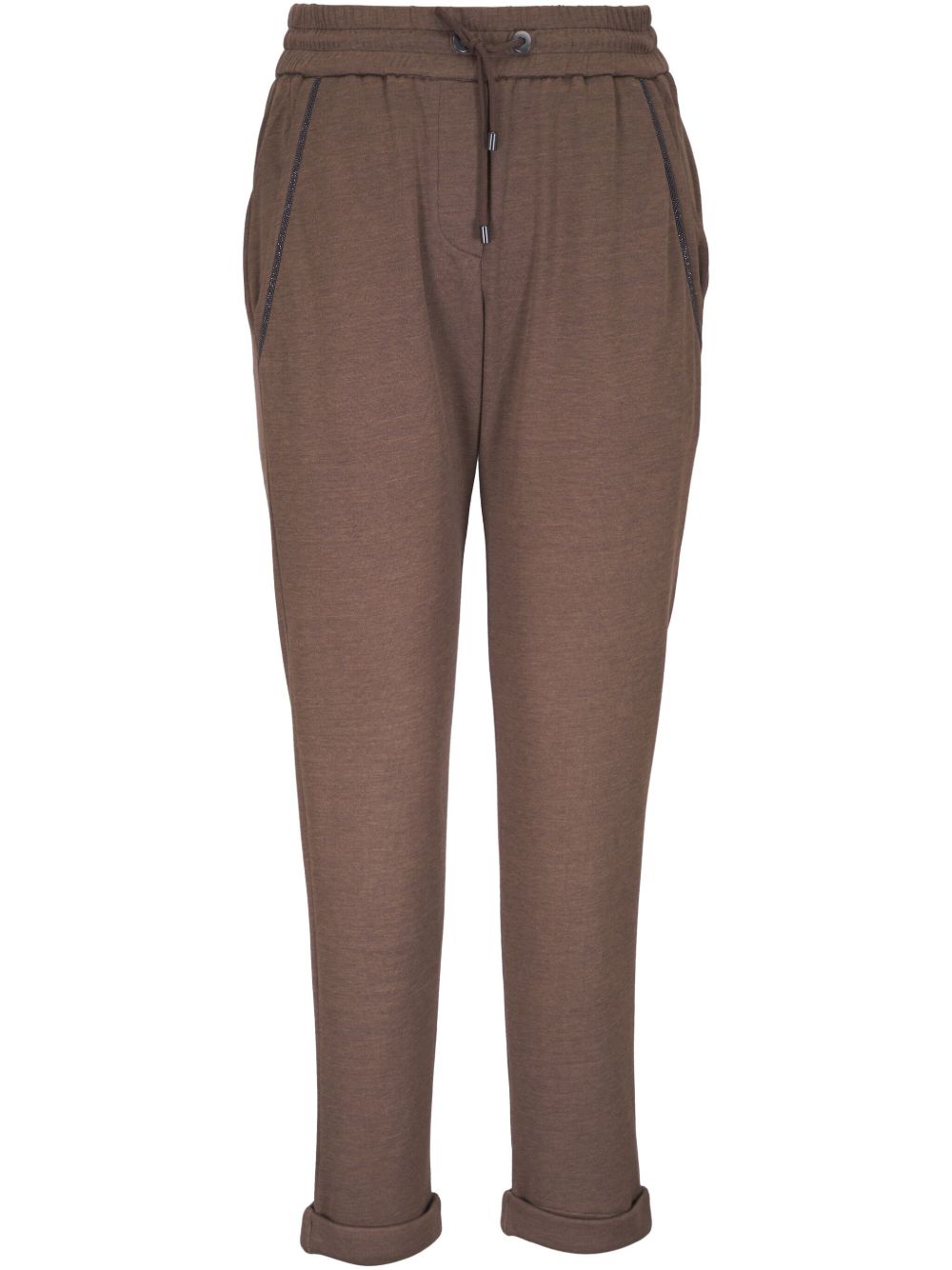 BRUNELLO CUCINELLI Cotton Silk Trousers with Elastic Waistband