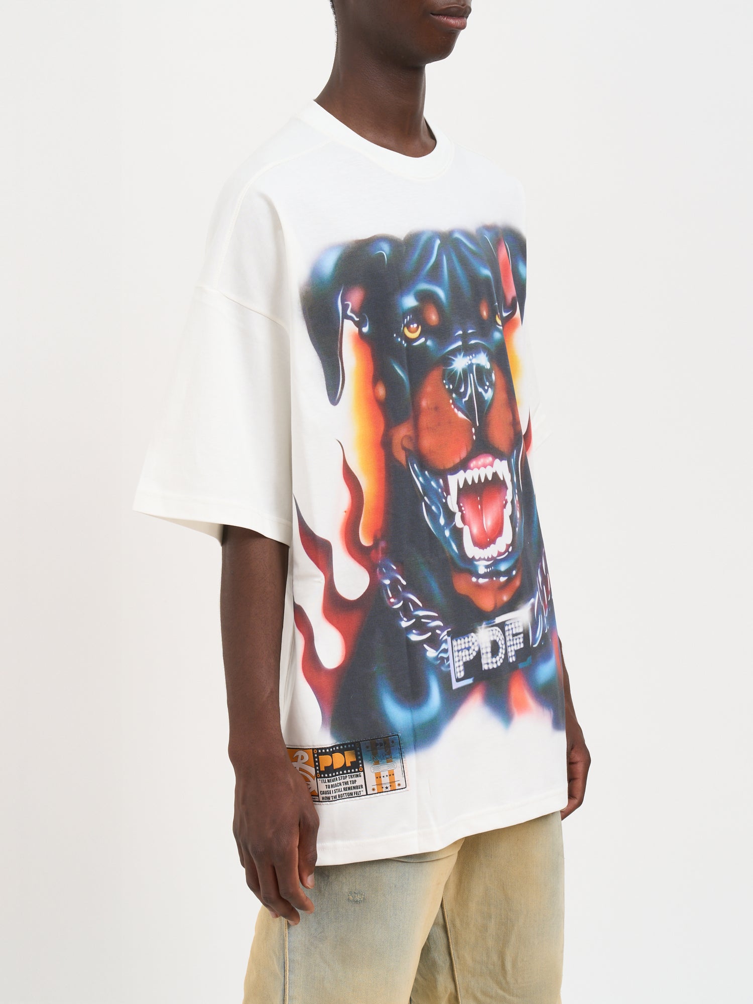 PDF Oversized Crewneck Dog Graphic T-Shirt - Medium