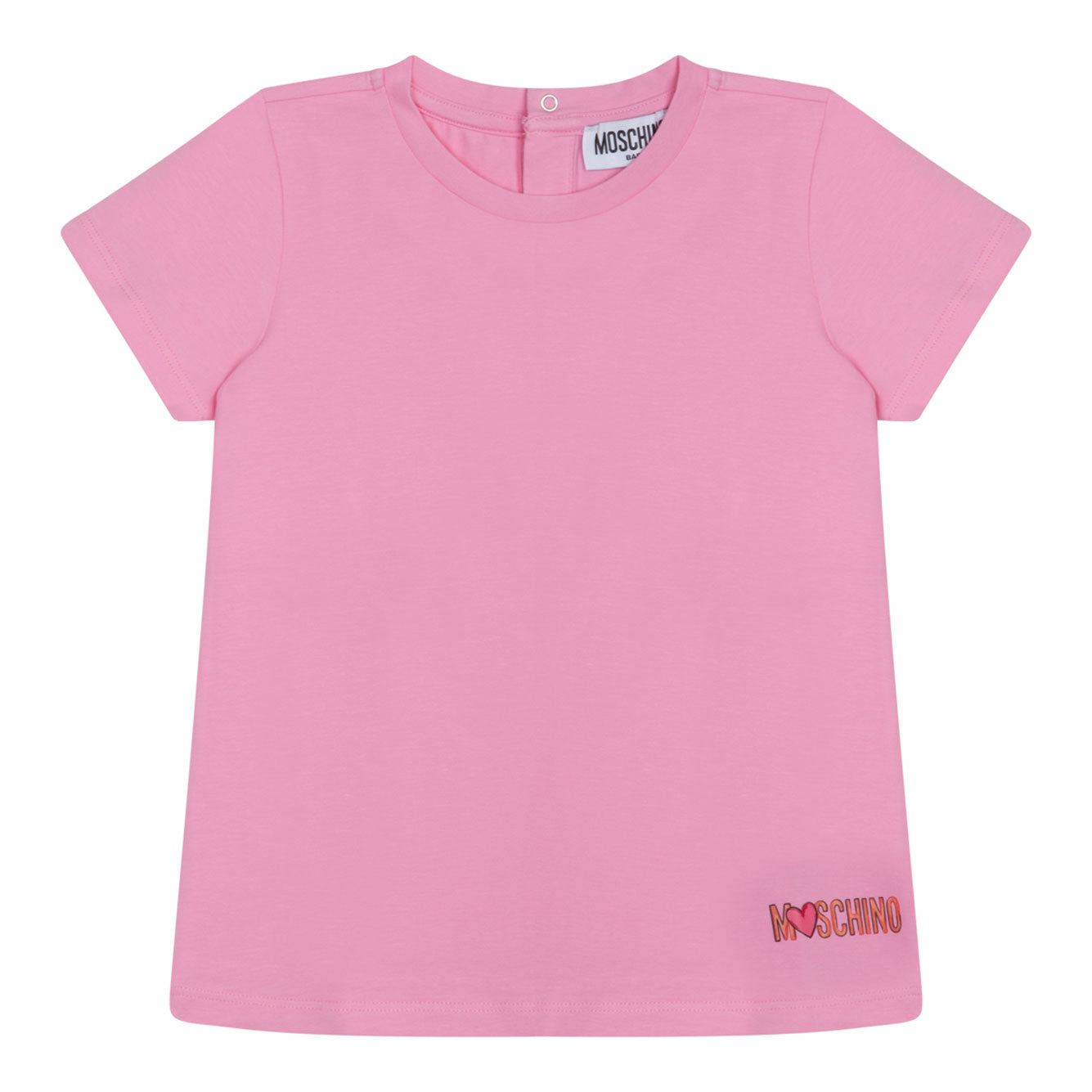 MOSCHINO KIDS Mini Cotton-Lycra-Linen Dress for Girls - SS24 Collection