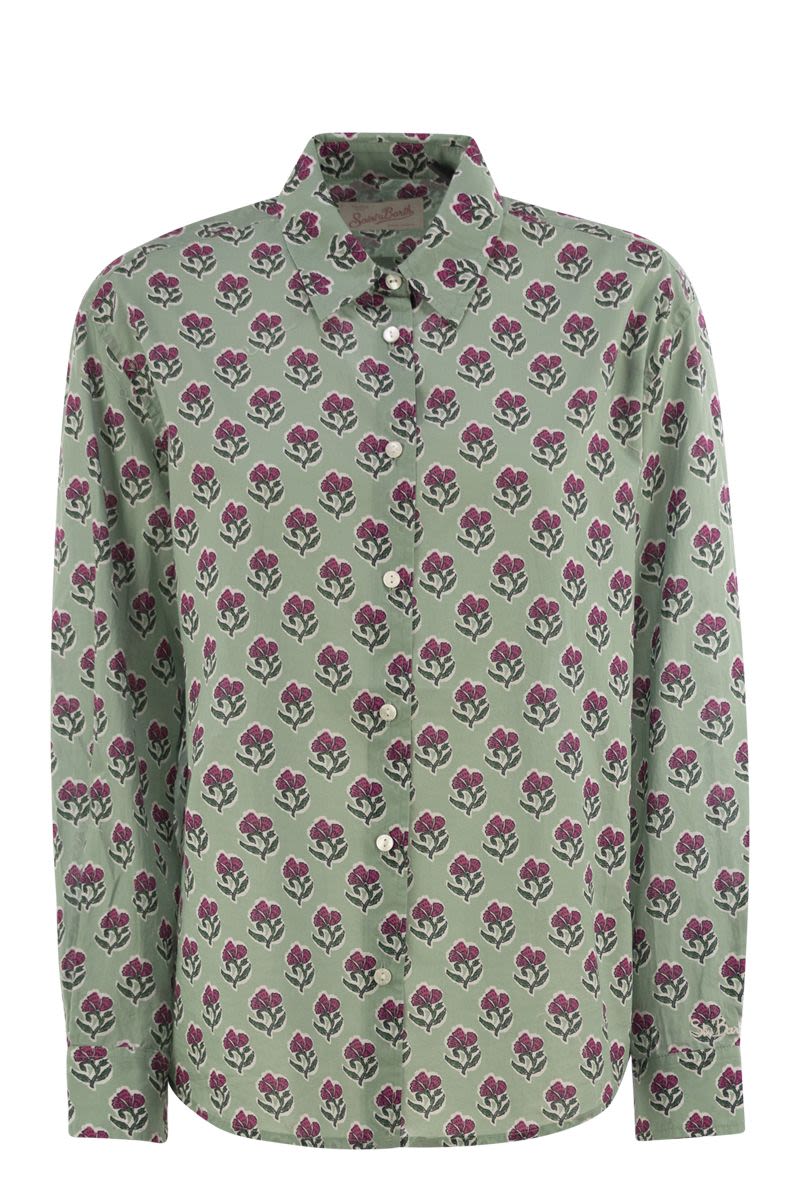 MC2 SAINT BARTH Classic-Fit Mini Flower Print Cotton Shirt