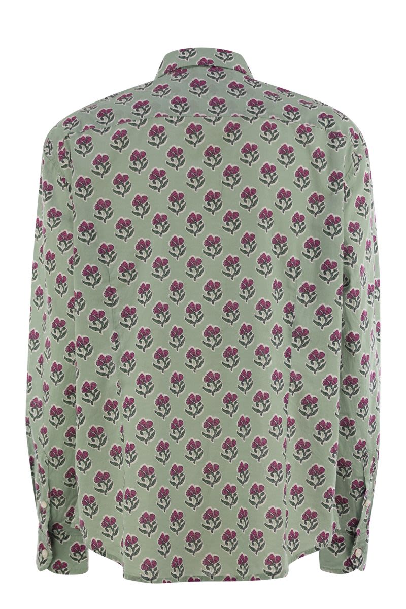 MC2 SAINT BARTH Classic-Fit Mini Flower Print Cotton Shirt