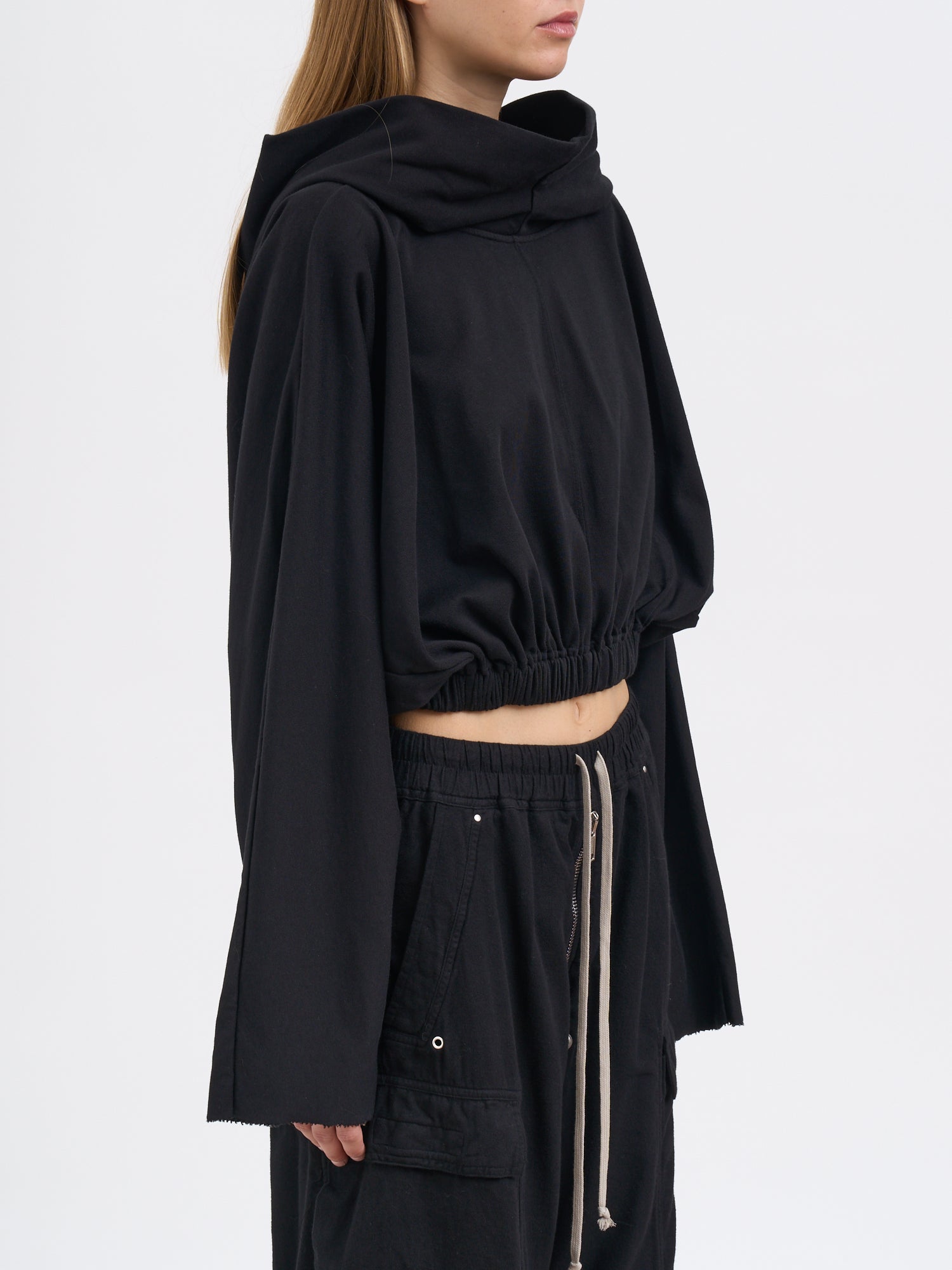 DRKSHDW Mini Cropped Hooded Tunic Sweatshirt