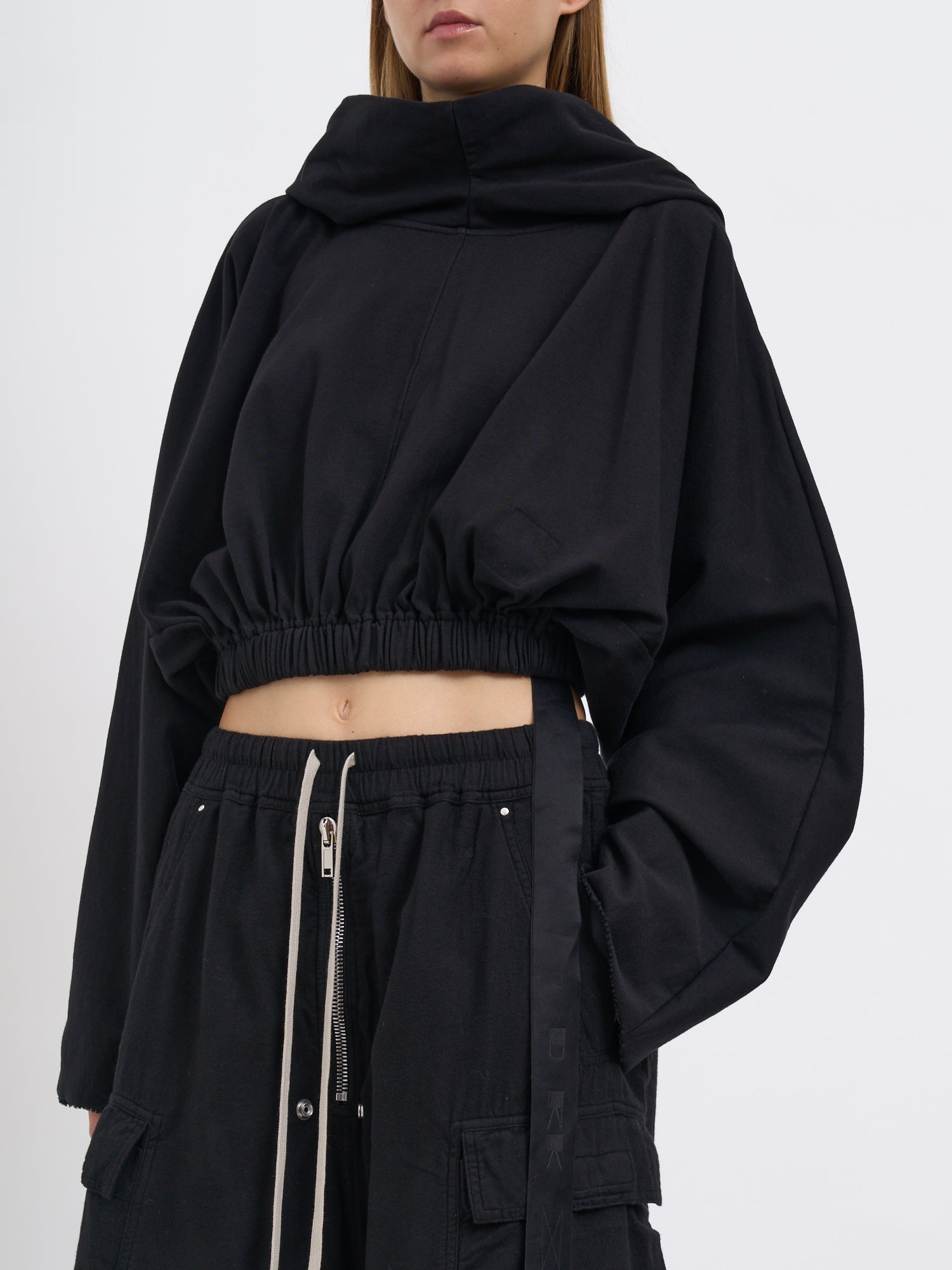 DRKSHDW Mini Cropped Hooded Tunic Sweatshirt