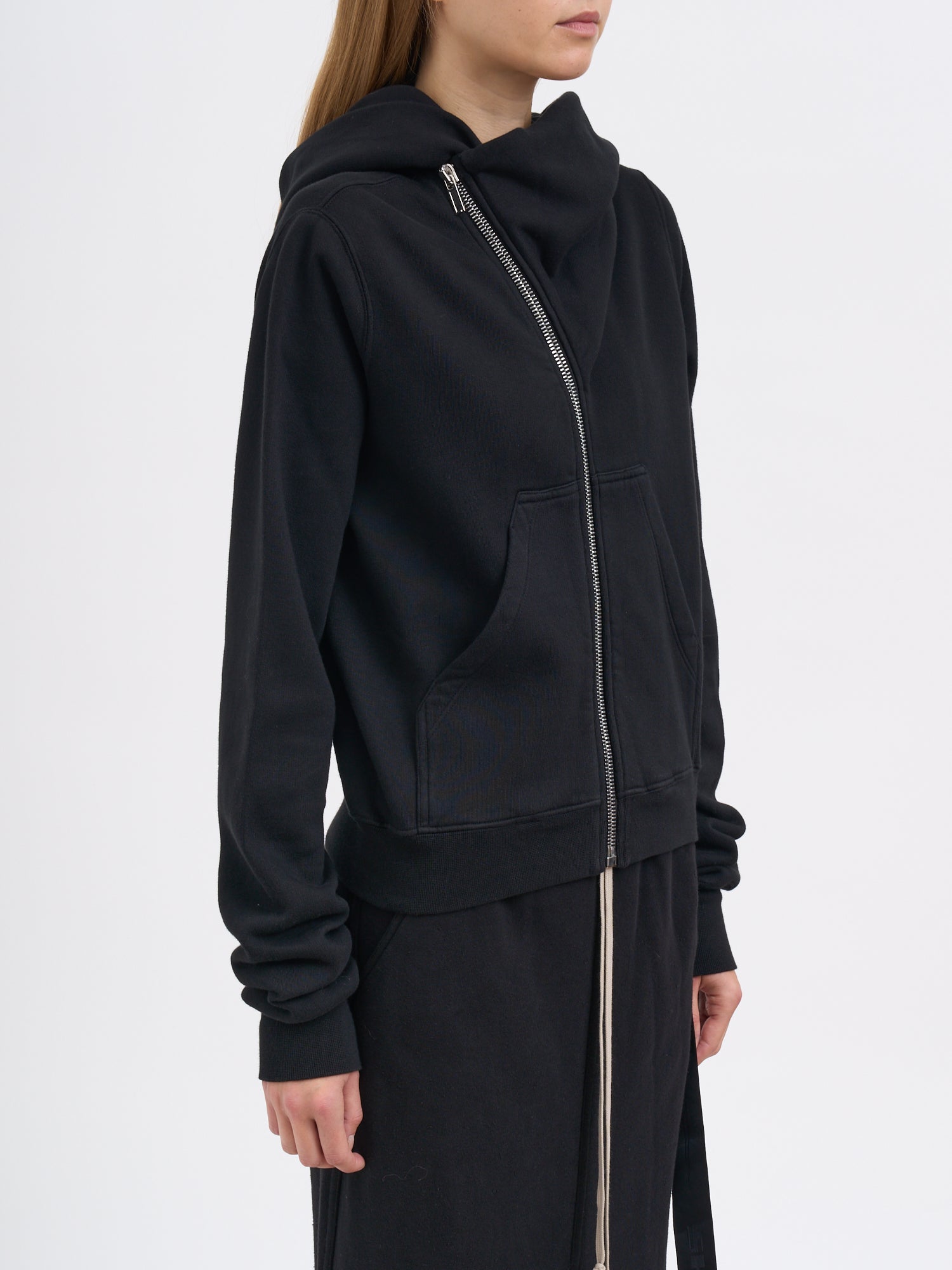 DRKSHDW Asymmetrical Zip Mountain Hoodie for Women