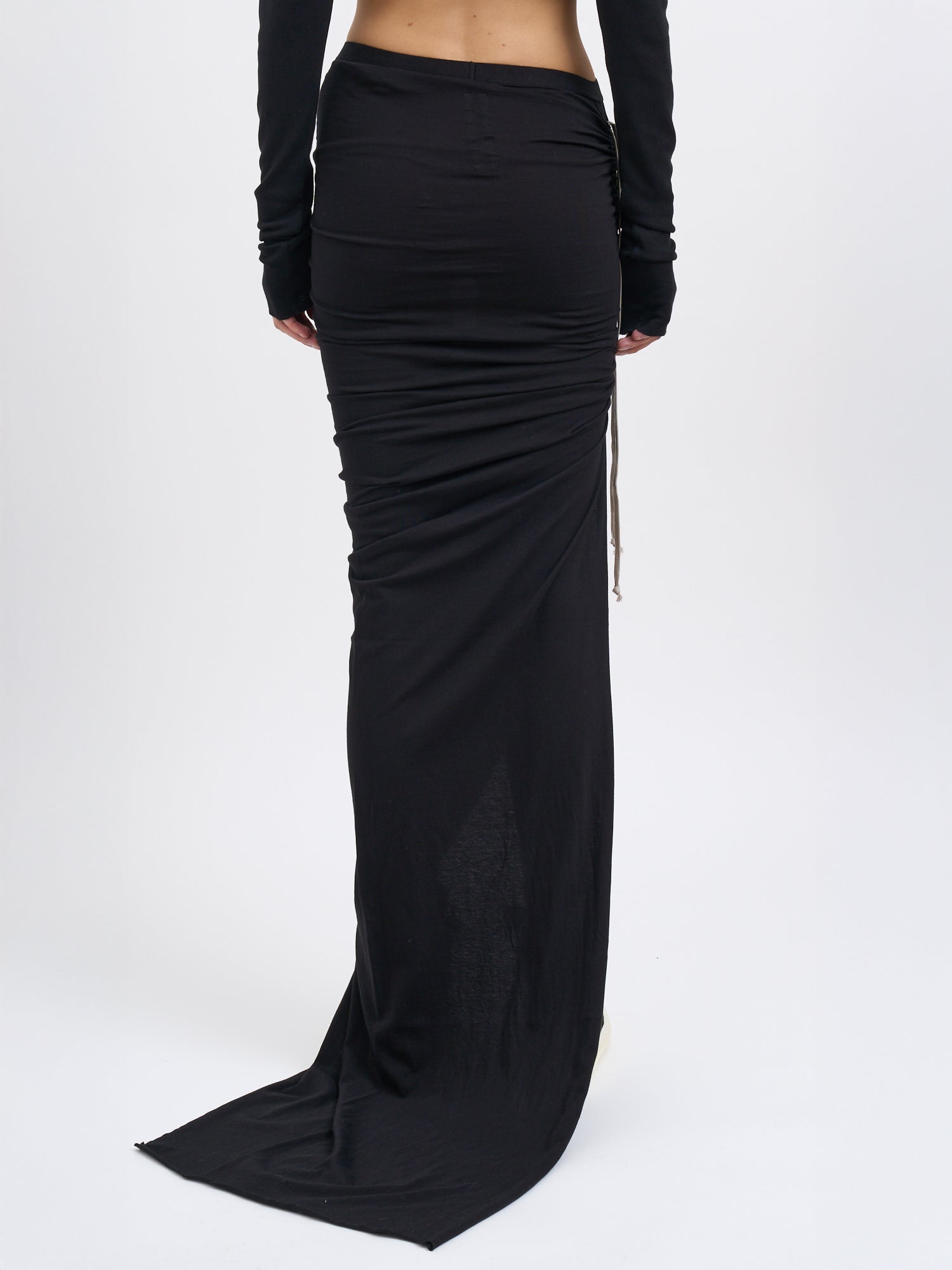 DRKSHDW Long Skirt with Train and Side Slit