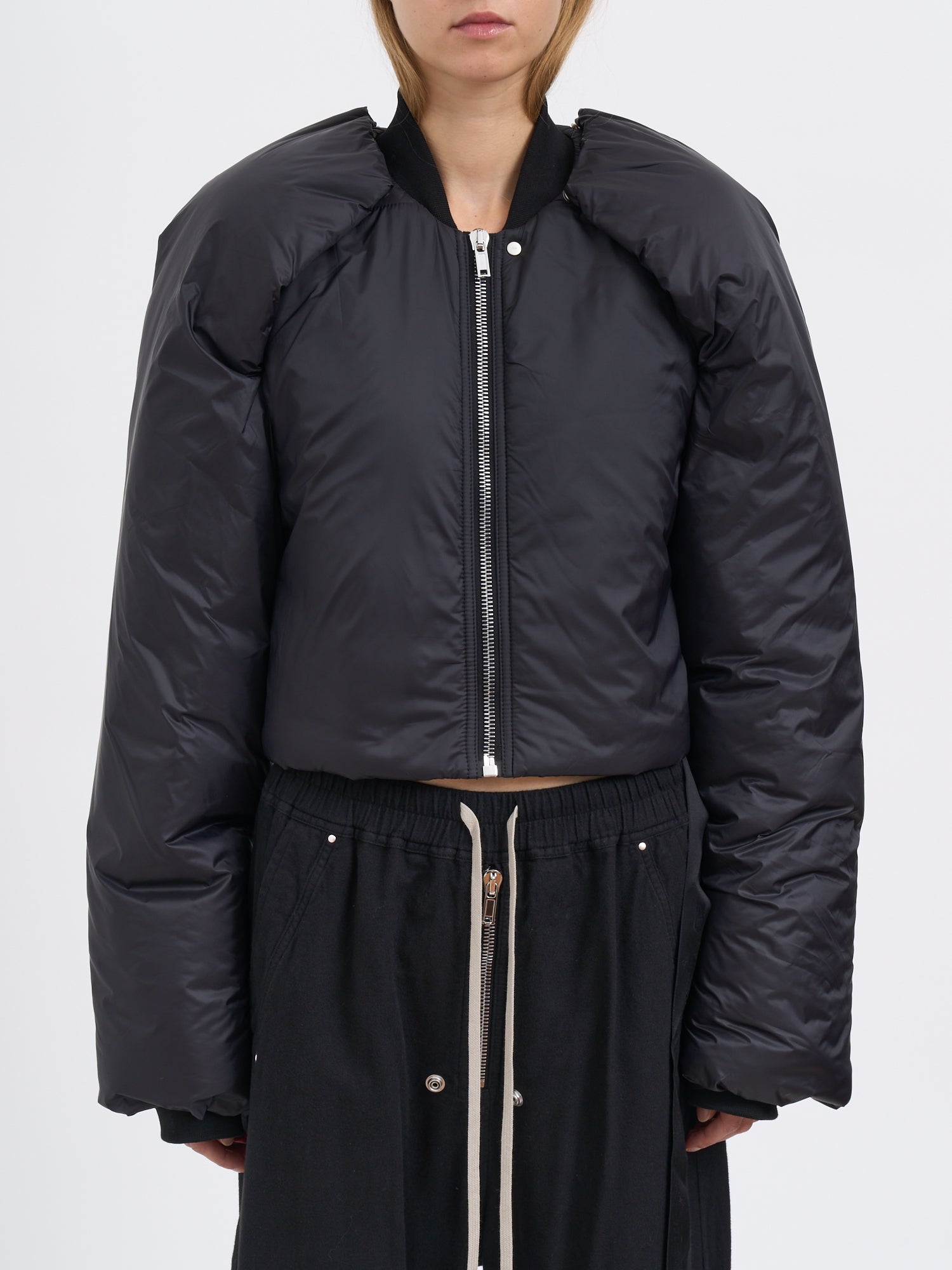 DRKSHDW Cropped Padded Convertible Jacket for Women