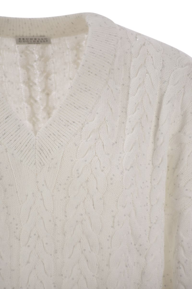 BRUNELLO CUCINELLI Dazzling Double Cable Cotton T-Shirt - SS25