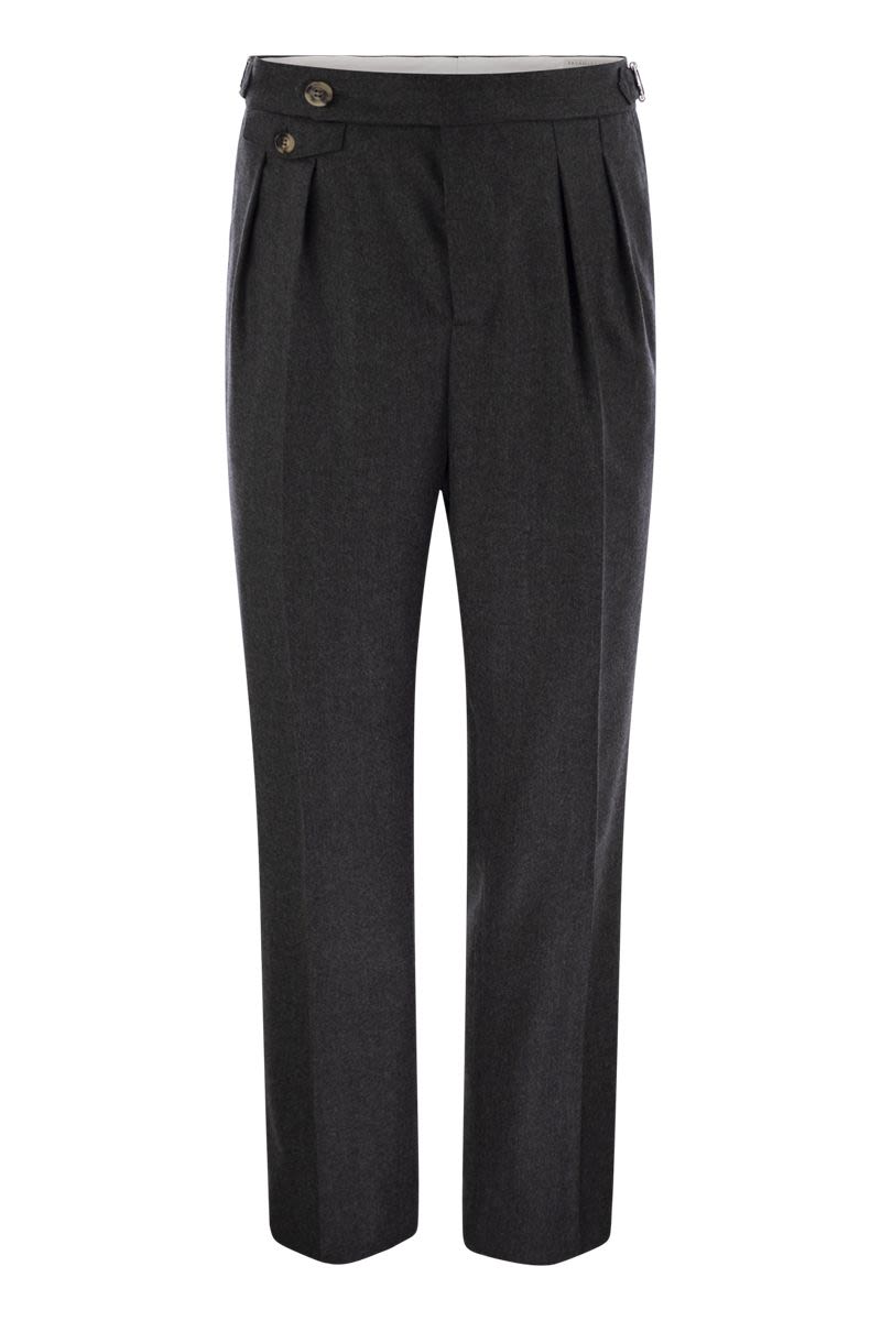 BRUNELLO CUCINELLI Tailor-Fit Men’s Trousers in Virgin Wool Canvas