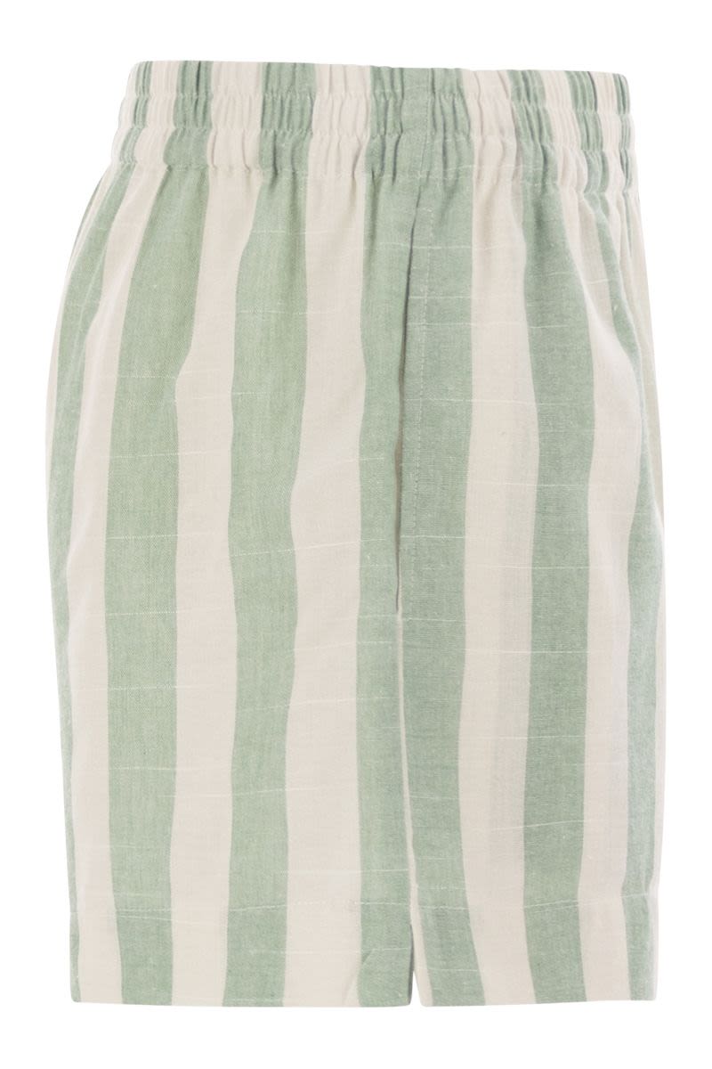 MC2 SAINT BARTH Striped Cotton Mini Shorts for Women