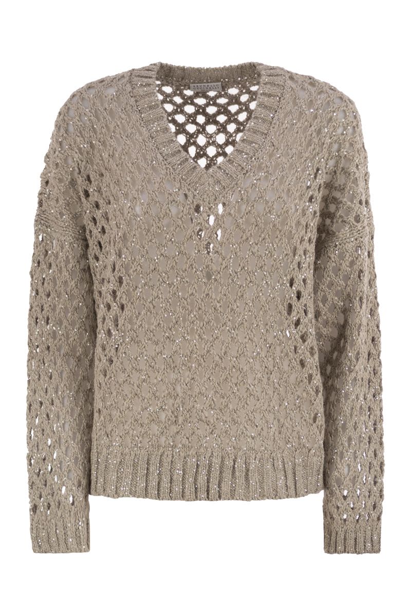 BRUNELLO CUCINELLI Dazzling Net Silk and Linen T-Shirt