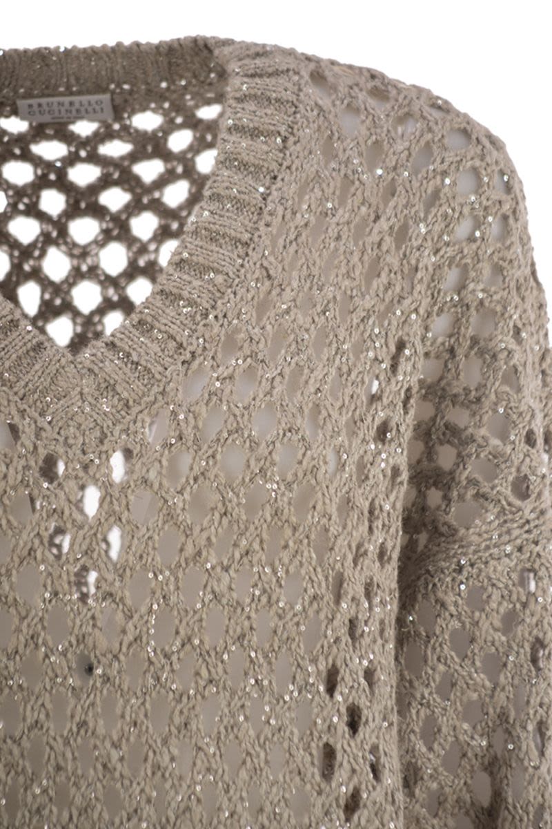 BRUNELLO CUCINELLI Dazzling Net Silk and Linen T-Shirt