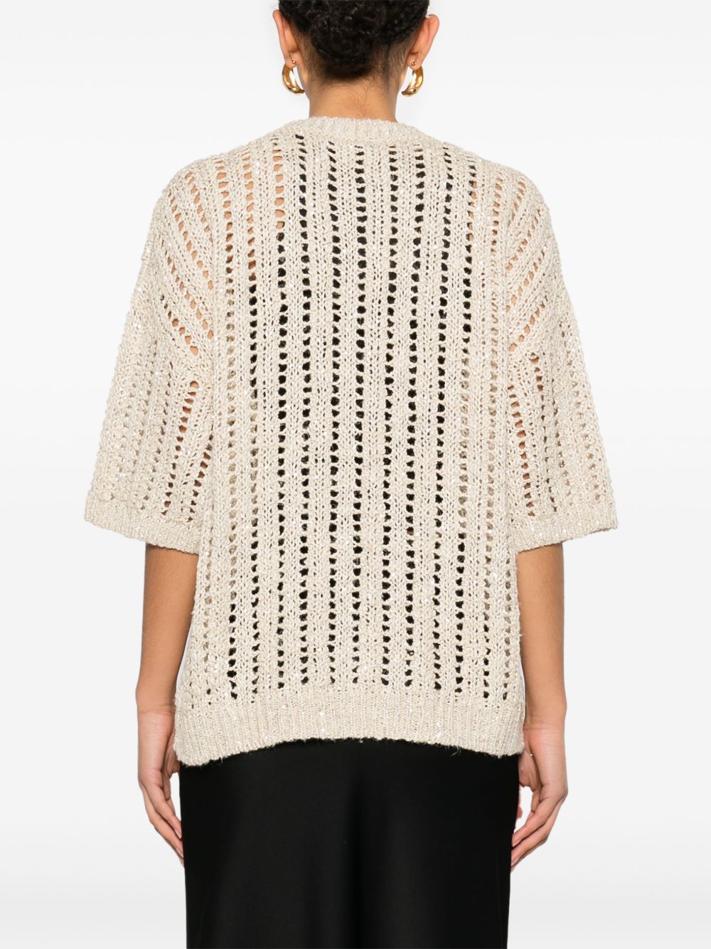 BRUNELLO CUCINELLI Luxurious Silk Blend Sweater with Drop Shoulders