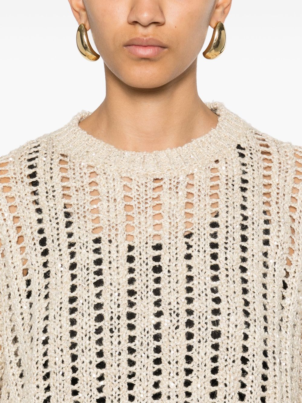 BRUNELLO CUCINELLI Luxurious Silk Blend Sweater with Drop Shoulders