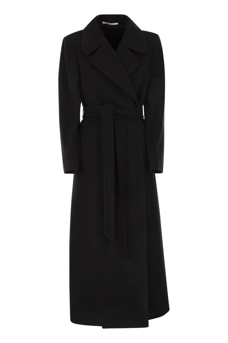 TAGLIATORE Melody Virgin Wool and Cashmere Maxi Jacket