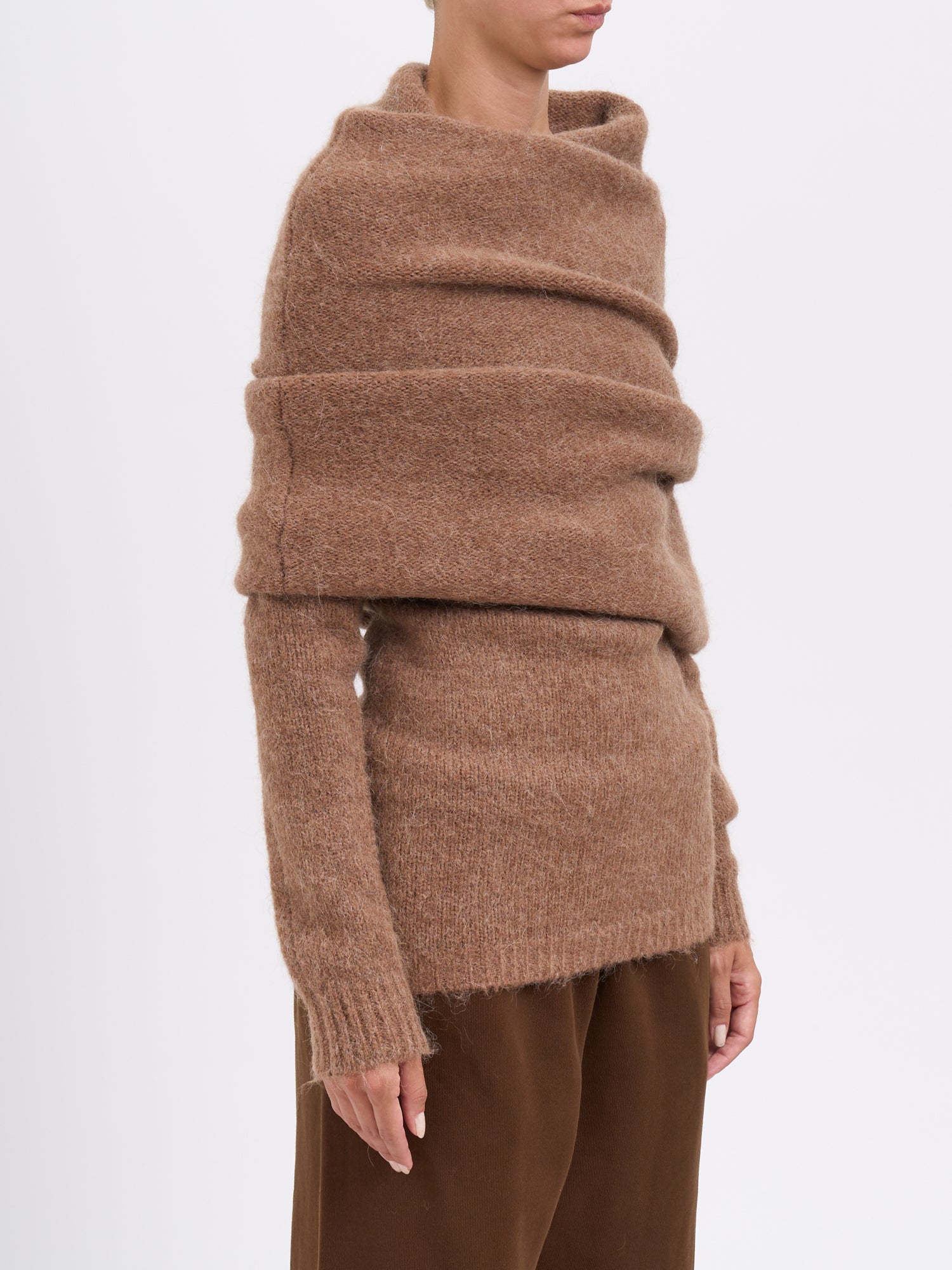 ENTIRE STUDIOS Maxi Collar Bound Top Sweater - Size S