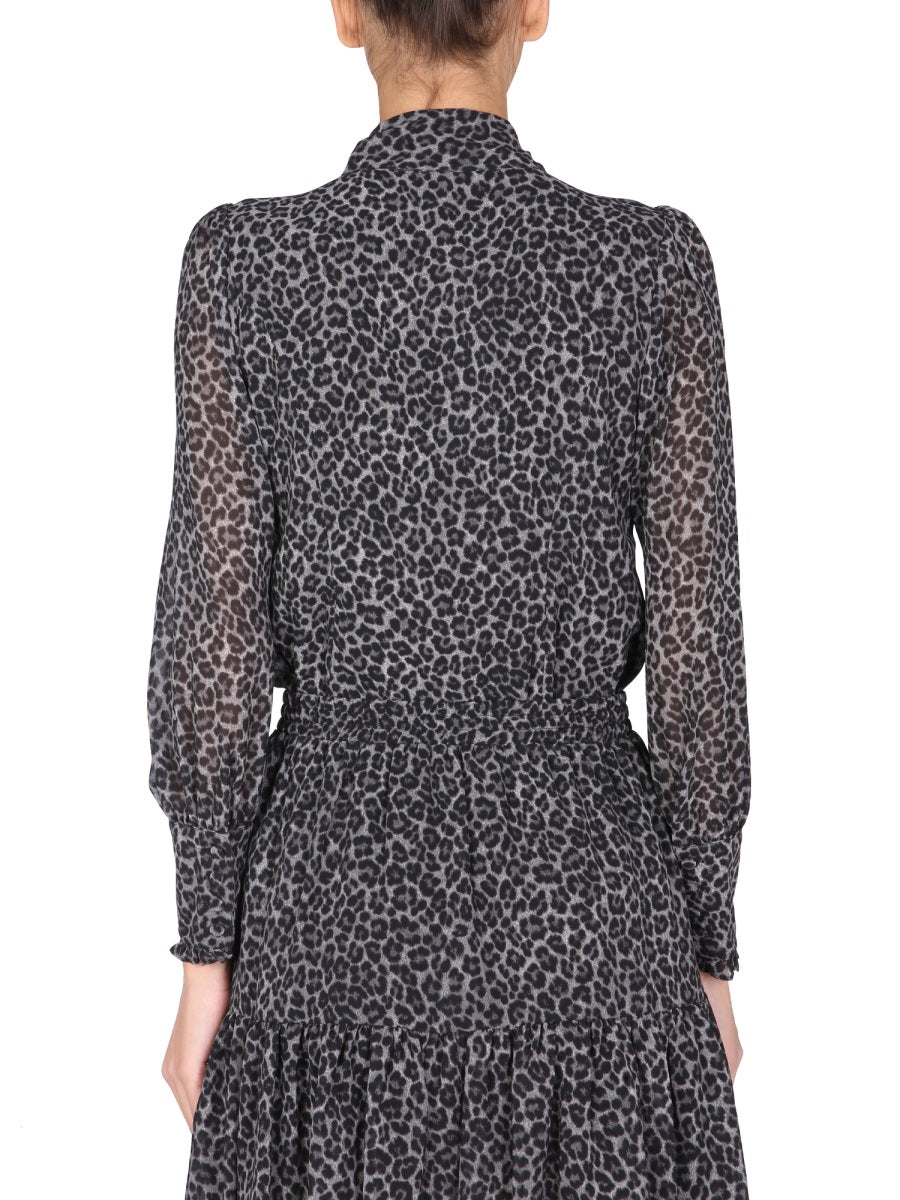 MICHAEL MICHAEL KORS Animal Print V-Neck Shirt