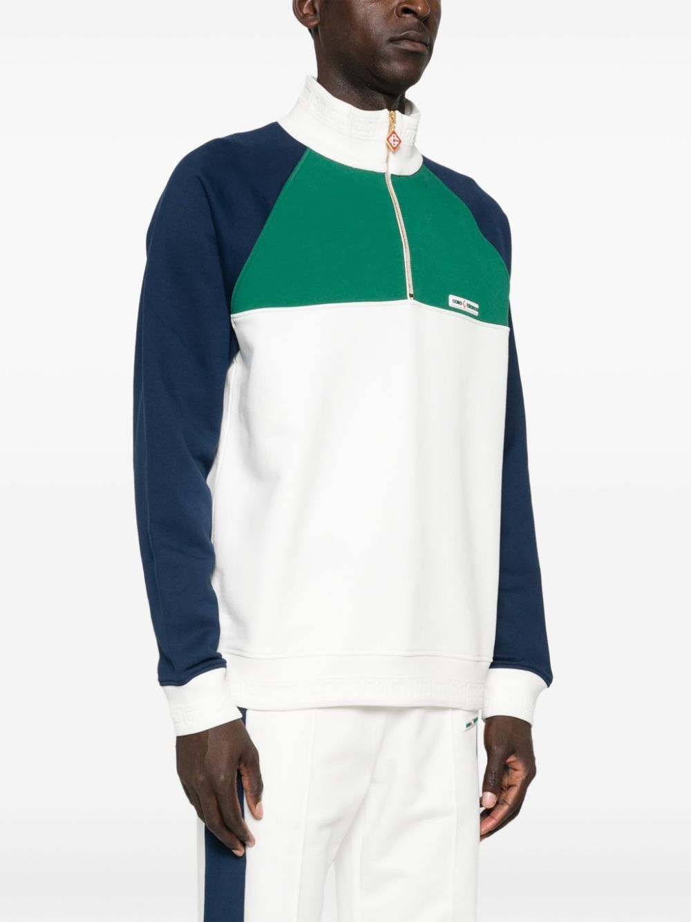 CASABLANCA Men's 1/4 Zip Colourblock Sweatshirt