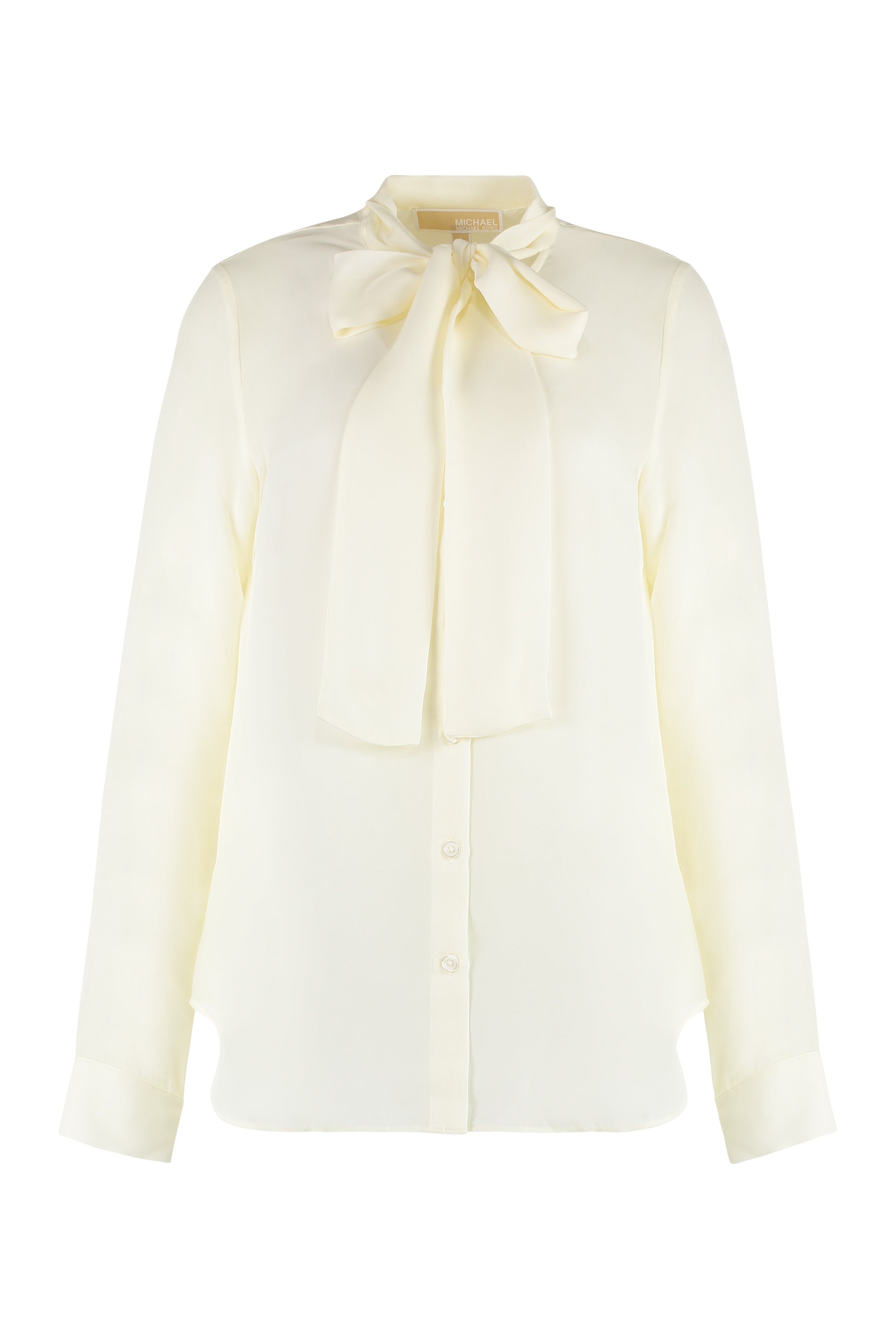 MICHAEL MICHAEL KORS Silk Blend Blouse with Tie Neck Ribbon