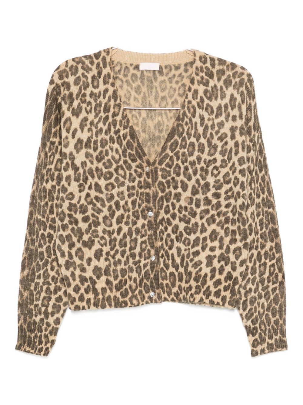 LIU JO Leopard Print Ribbed Cardigan - Women’s Long Sleeve