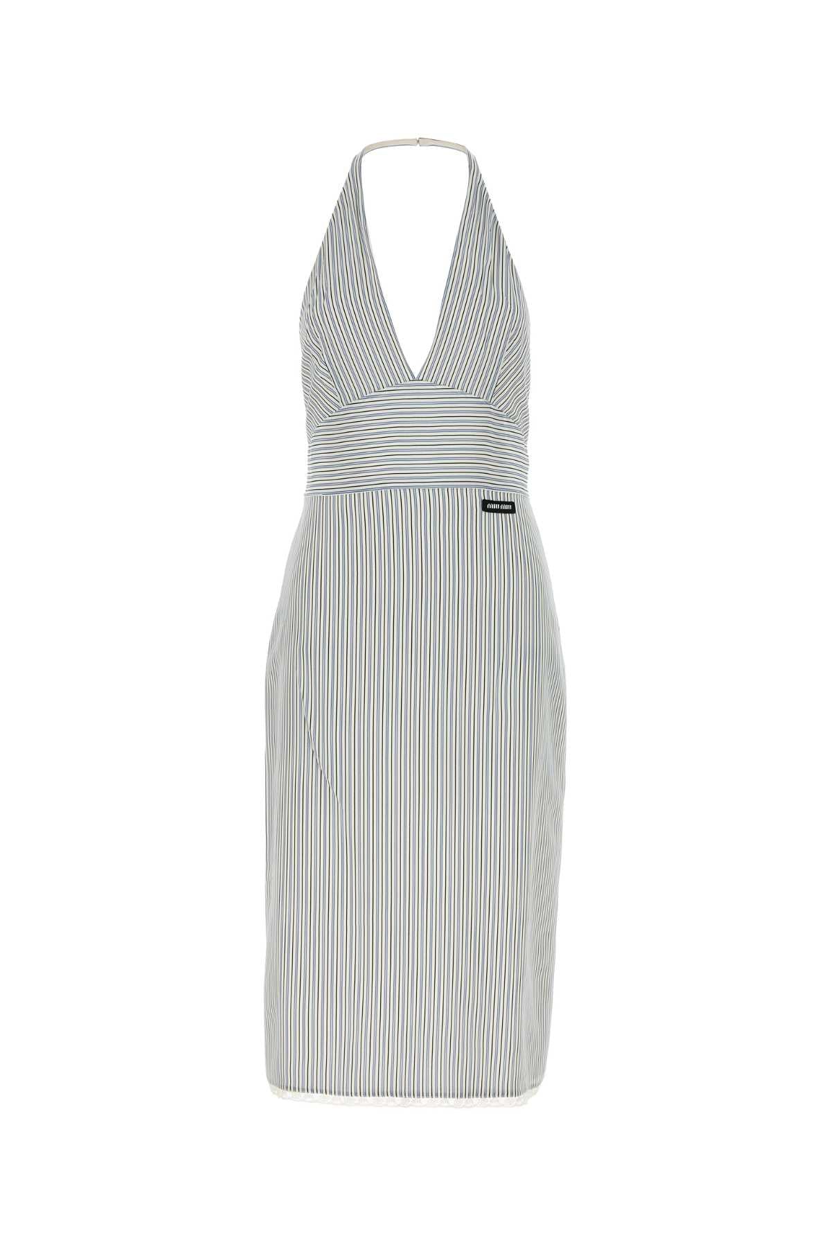 MIU MIU Silk Stripped Mini Dress
