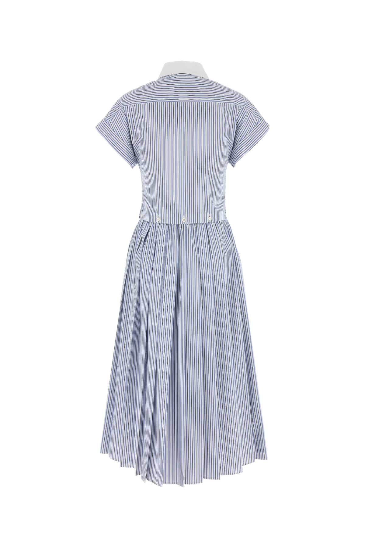 MIU MIU Embroidered Poplin Shirt Dress