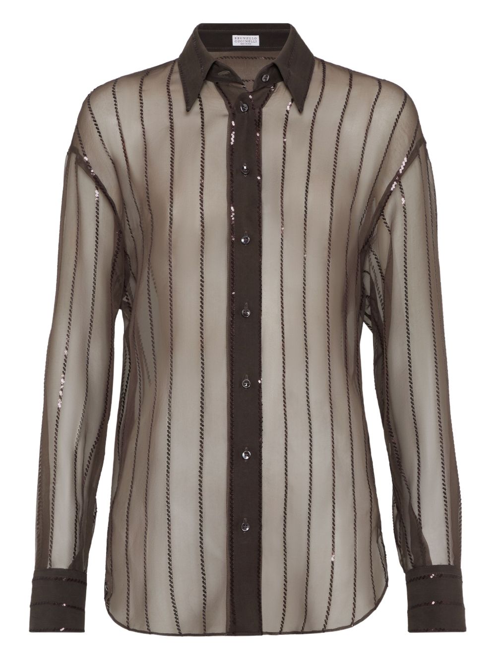 BRUNELLO CUCINELLI Long Sleeve Silk Shirt