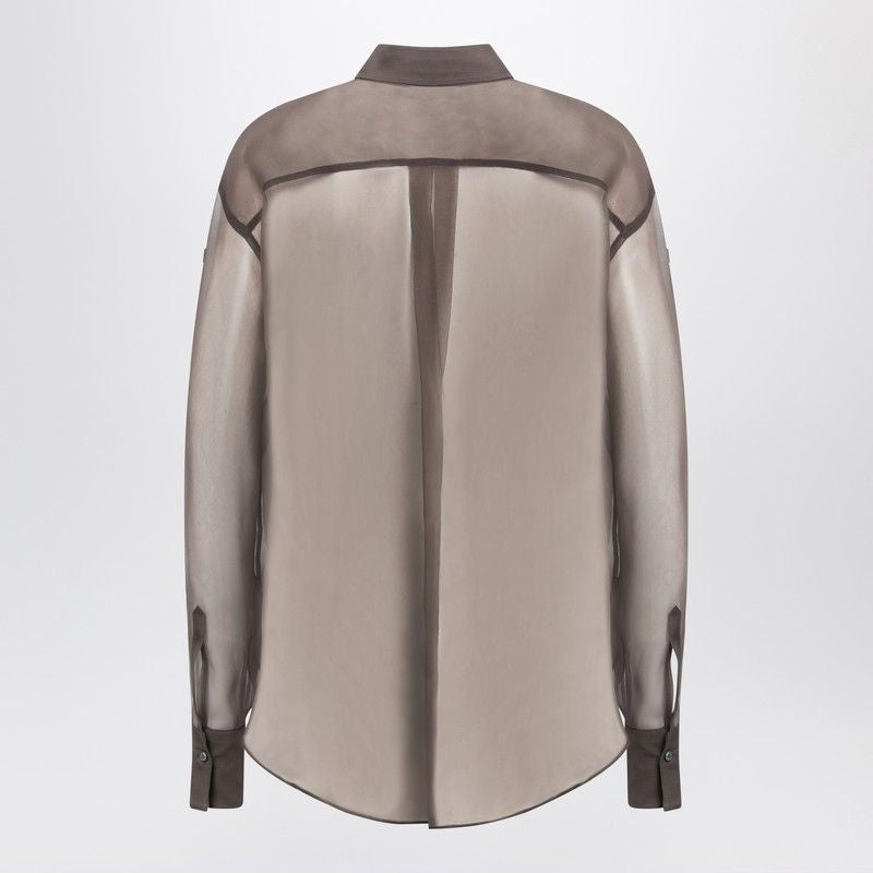 BRUNELLO CUCINELLI Silk Shirt with Floral Appliqué for Women